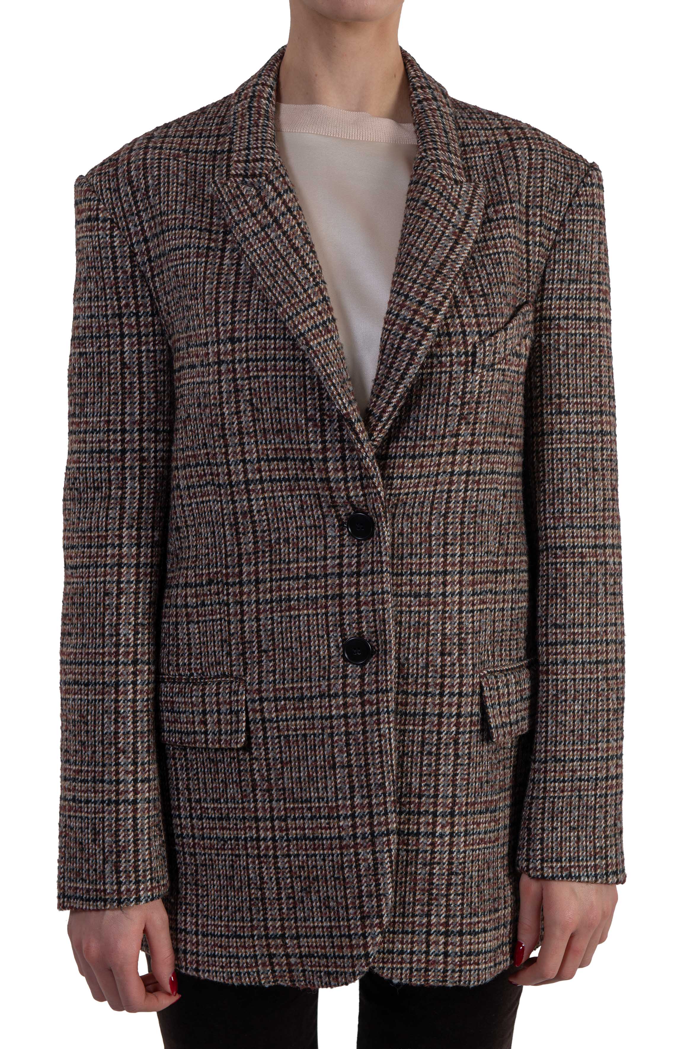 Giacca monopetto in lana pied de poule 4111 4436 BORDO ALICE MILLER 