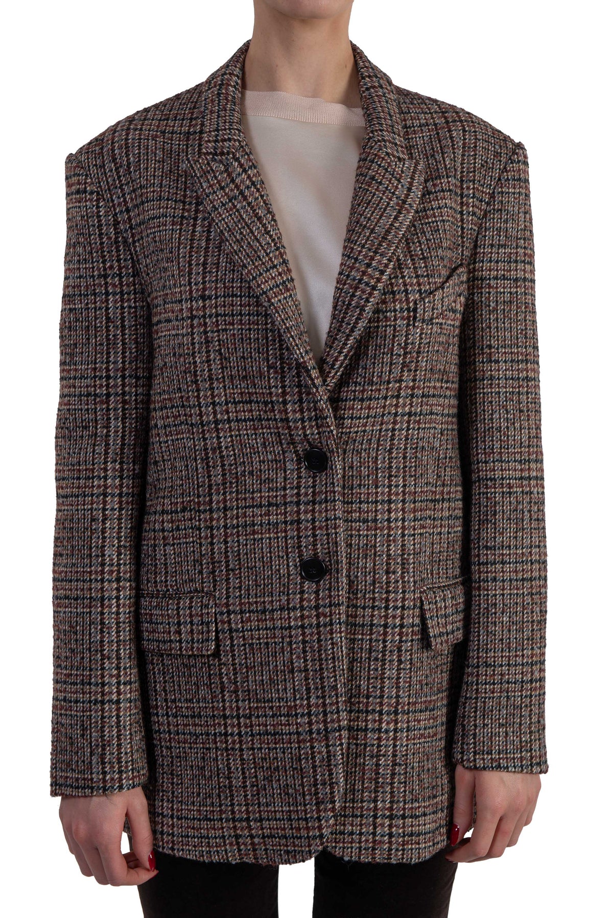 Giacca monopetto in lana pied de poule 4111 4436 BORDO ALICE MILLER 