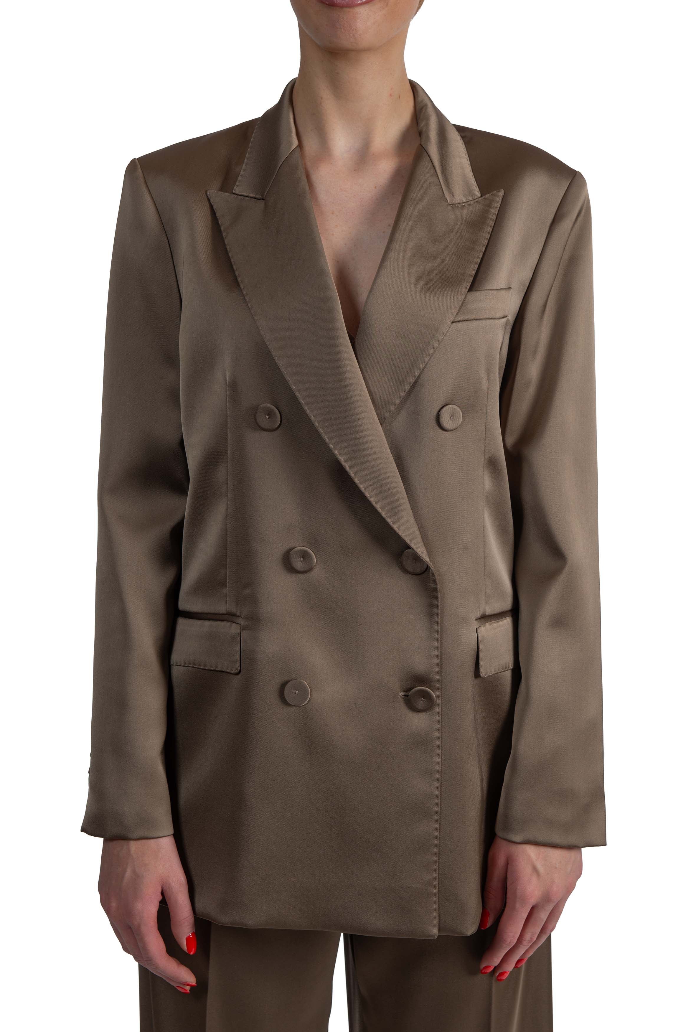 Giacca doppio petto raso toupe 4731 4331 TAUPE ALICE MILLER 