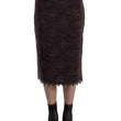 Gonna midi in pizzo marrone