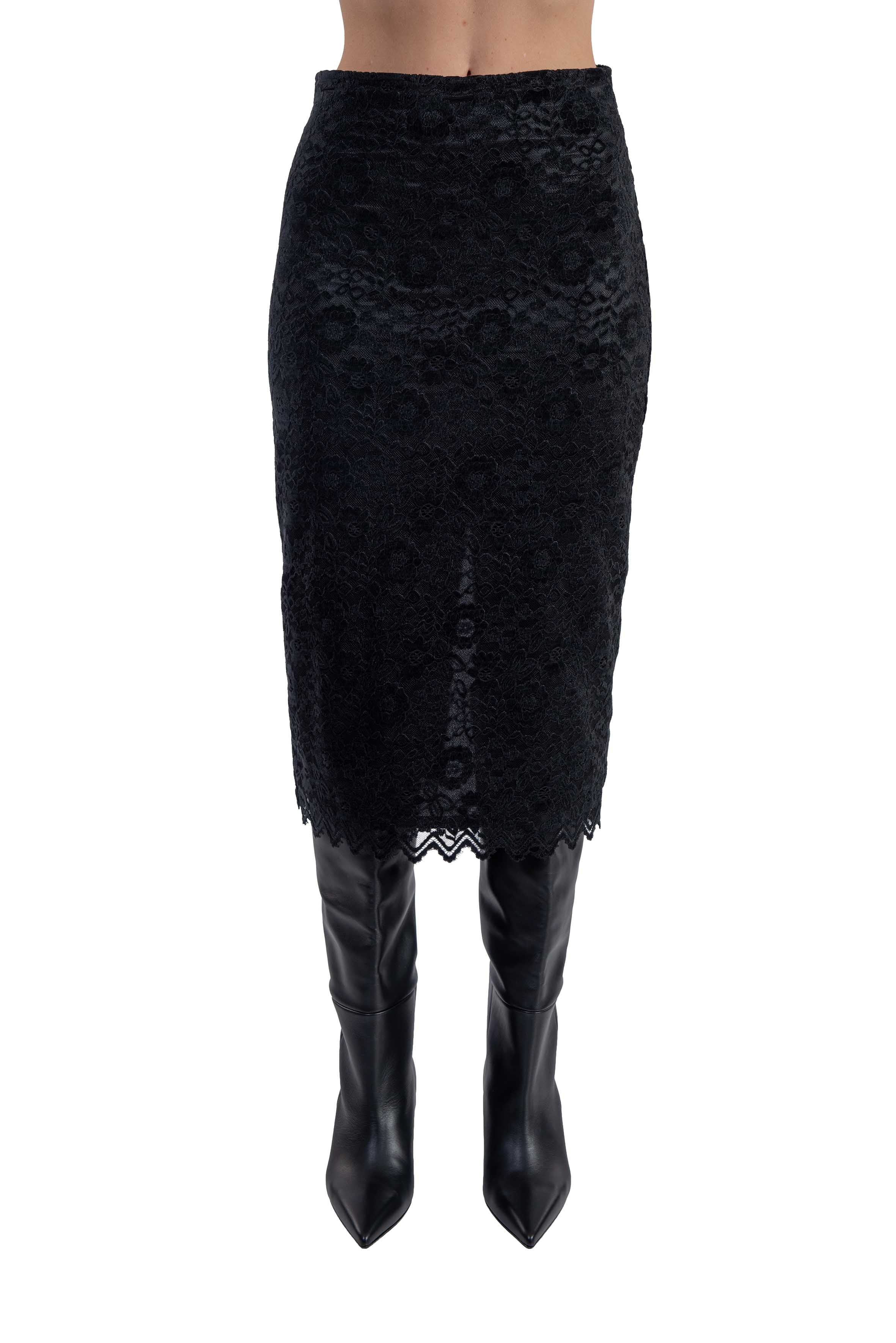 Gonna midi in pizzo nera 4829 4449 NERO ALICE MILLER 