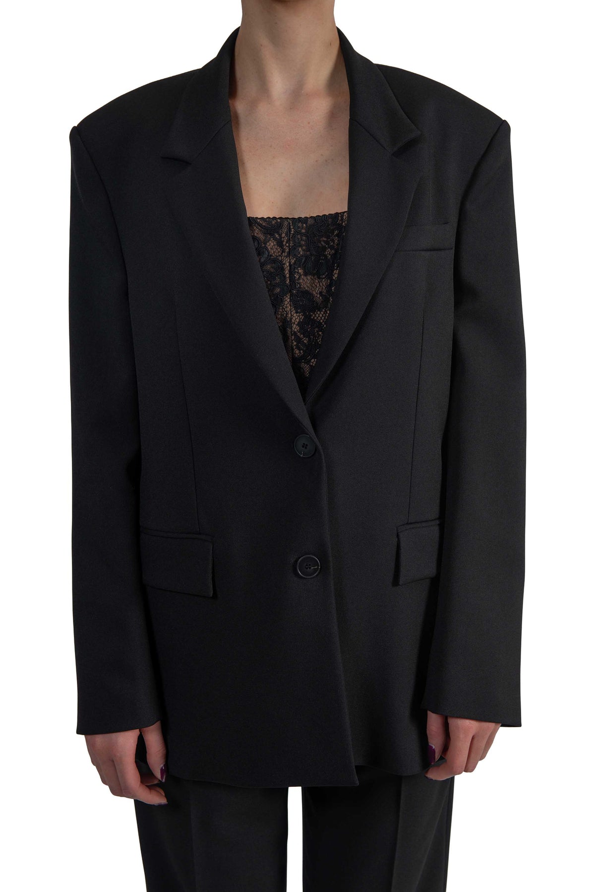 Giacca monopetto over nera 5011 4334 NERO ALICE MILLER 