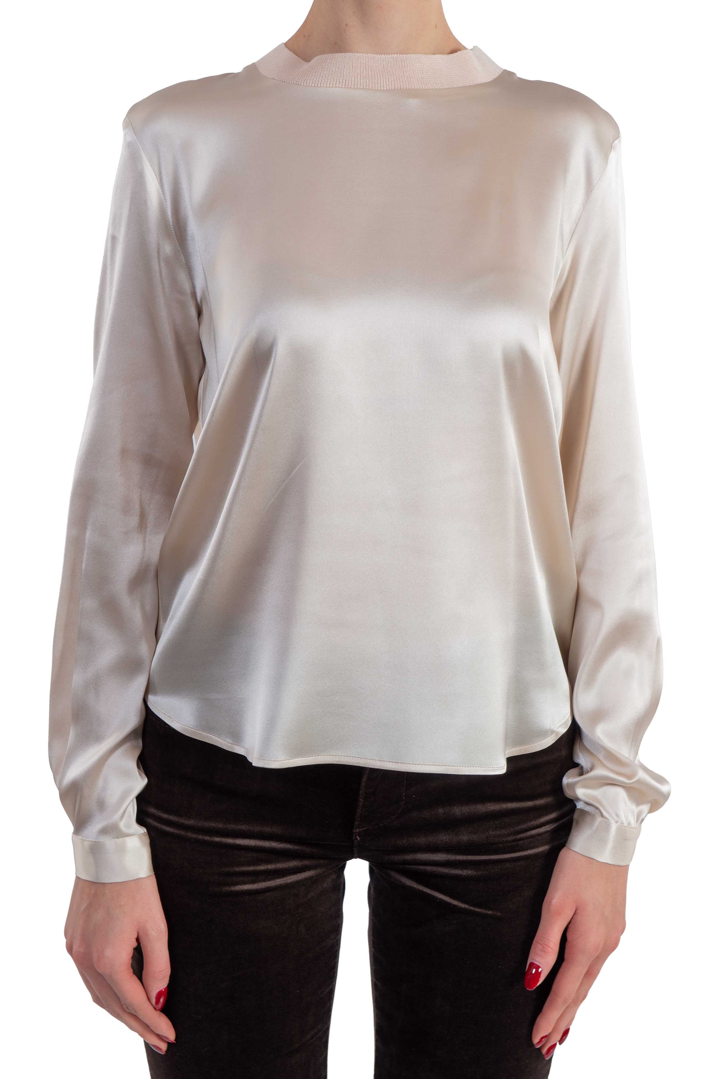 T-shirt a manica lunga in misto seta 5052 2094 CHAMPAGNE ALICE MILLER 