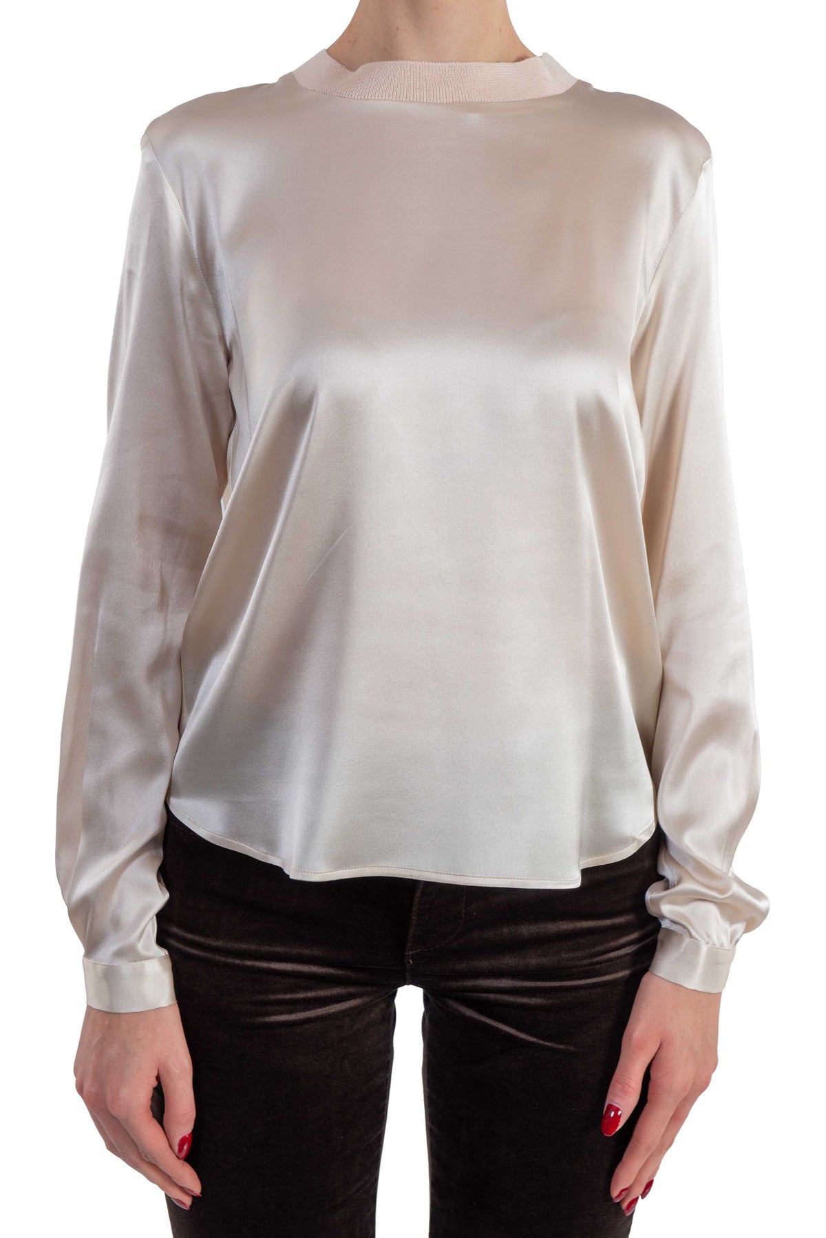 T-shirt a manica lunga in misto seta 5052 2094 CHAMPAGNE ALICE MILLER 