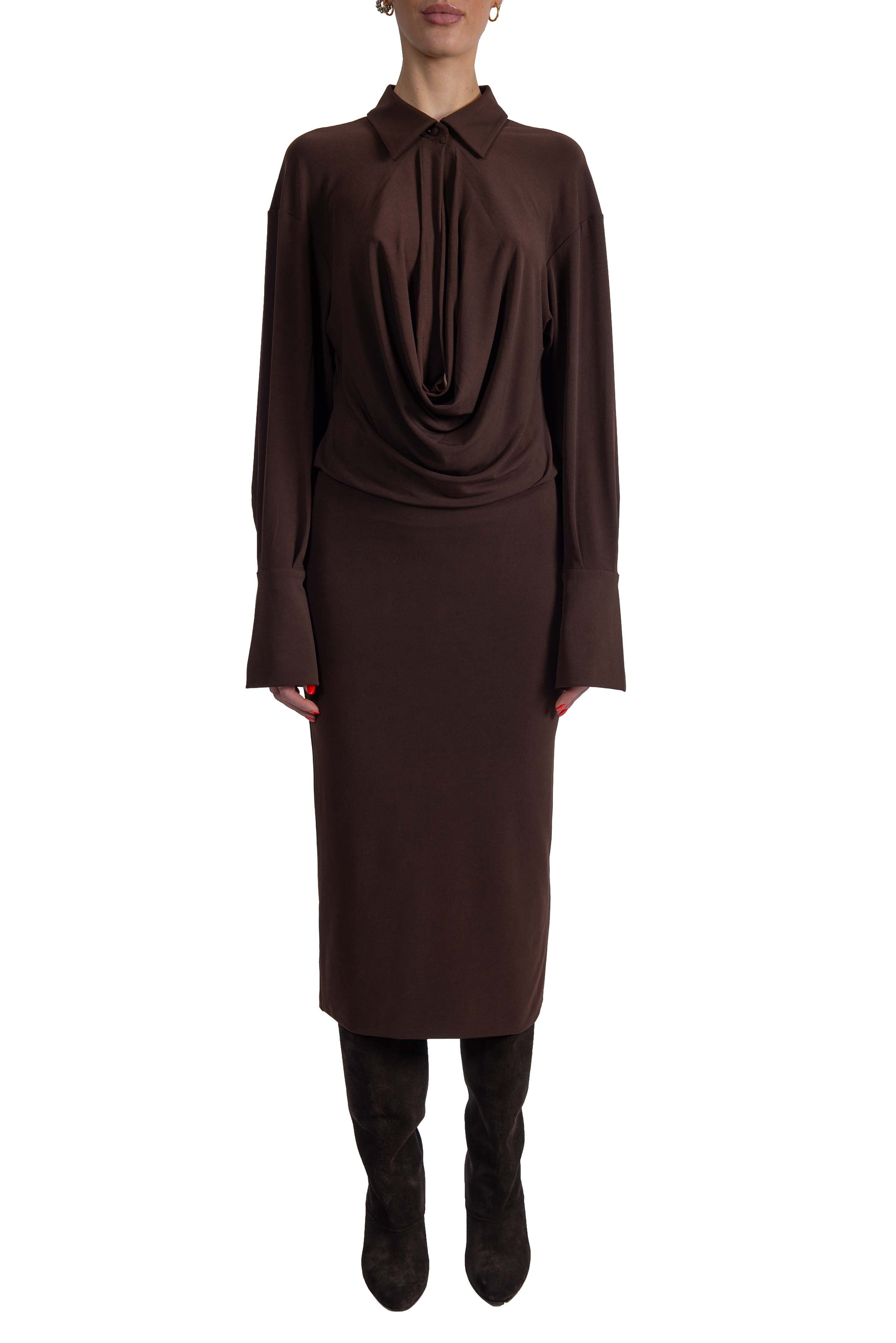 Aito midi marrone Lilia LILIA T200108 DARK BROWN ANDAMANE 