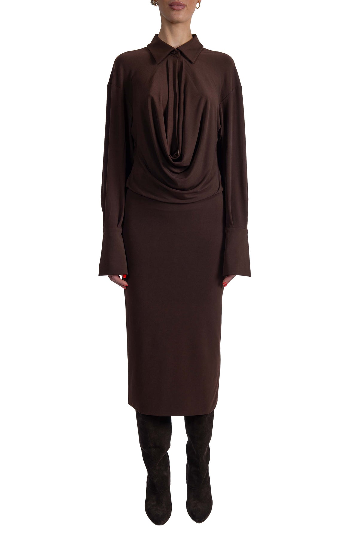 Aito midi marrone Lilia LILIA T200108 DARK BROWN ANDAMANE 