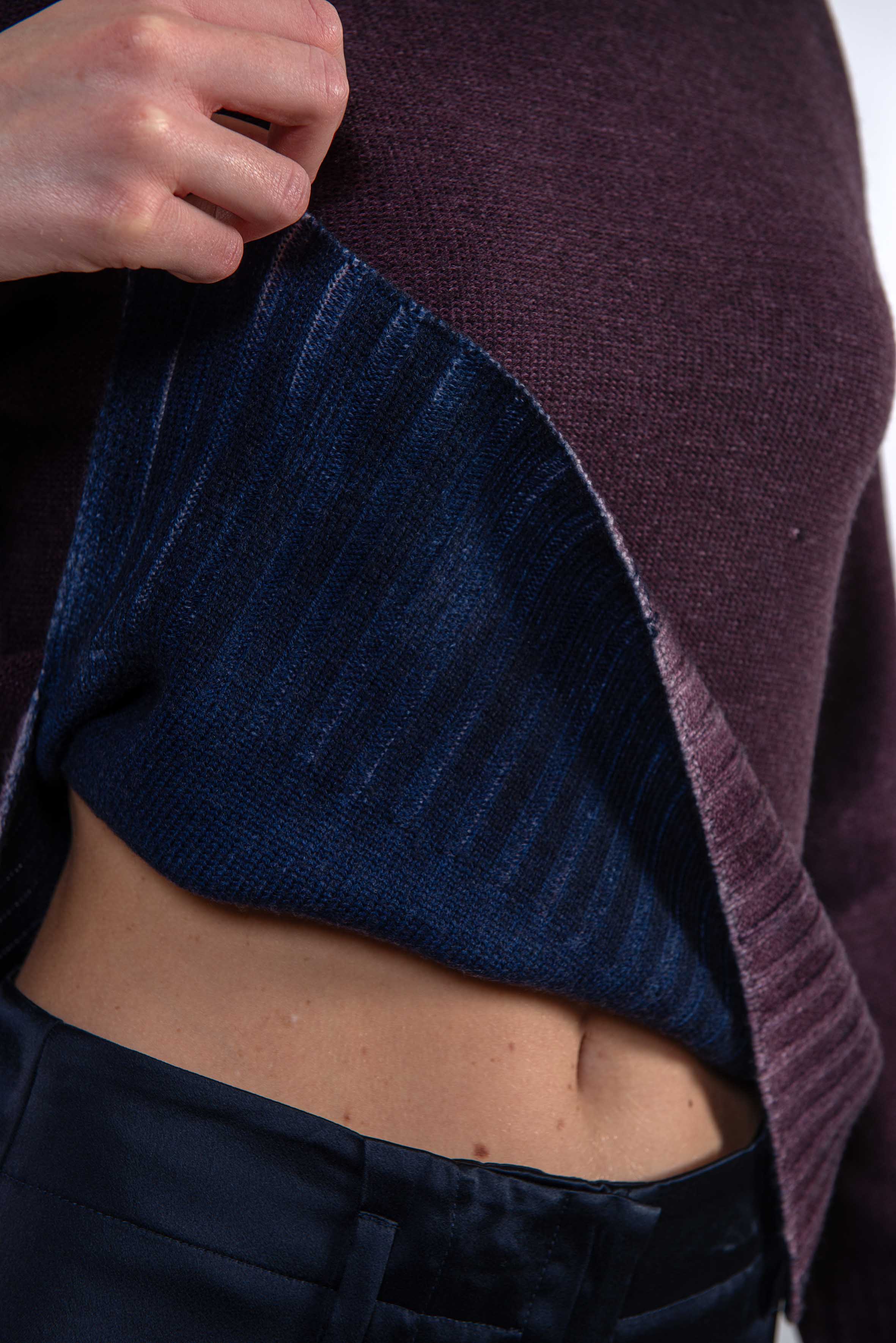 Maglia girocollo reversibile 3519 BLU ARROVESCIO 