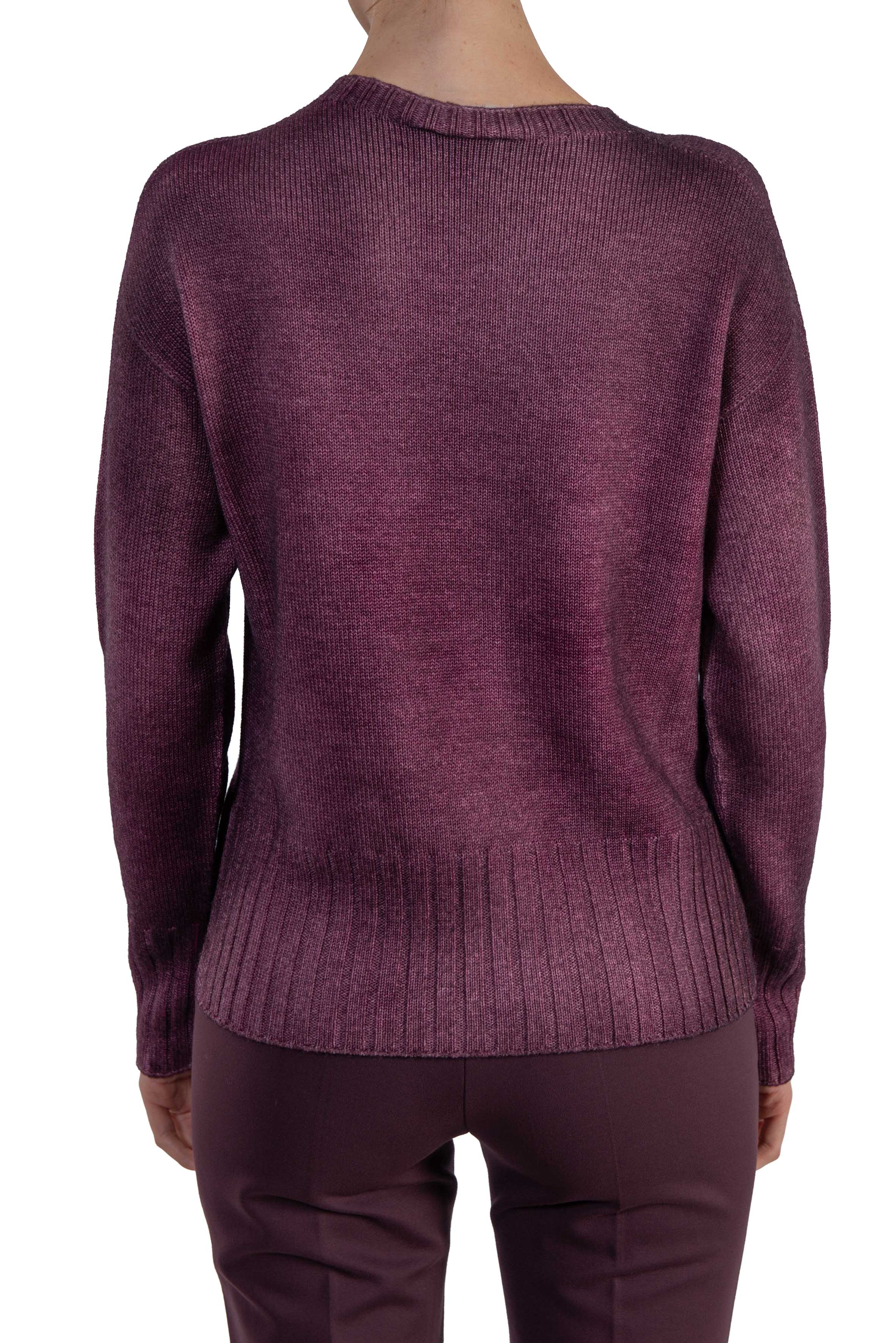 Maglia girocollo burgundy 3519 BURGUNDY ARROVESCIO 