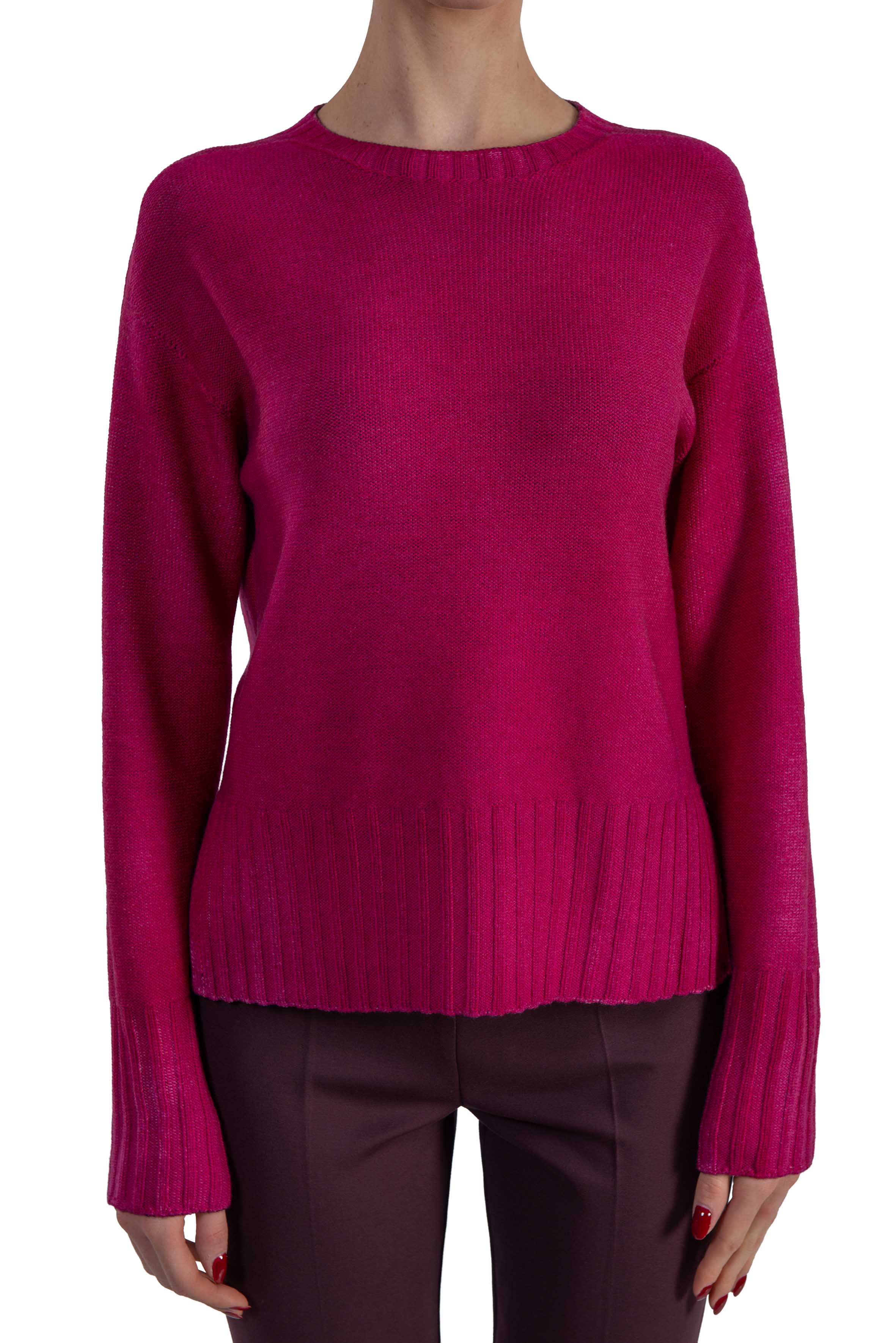 Maglia girocollo burgundy 3519 BURGUNDY ARROVESCIO 