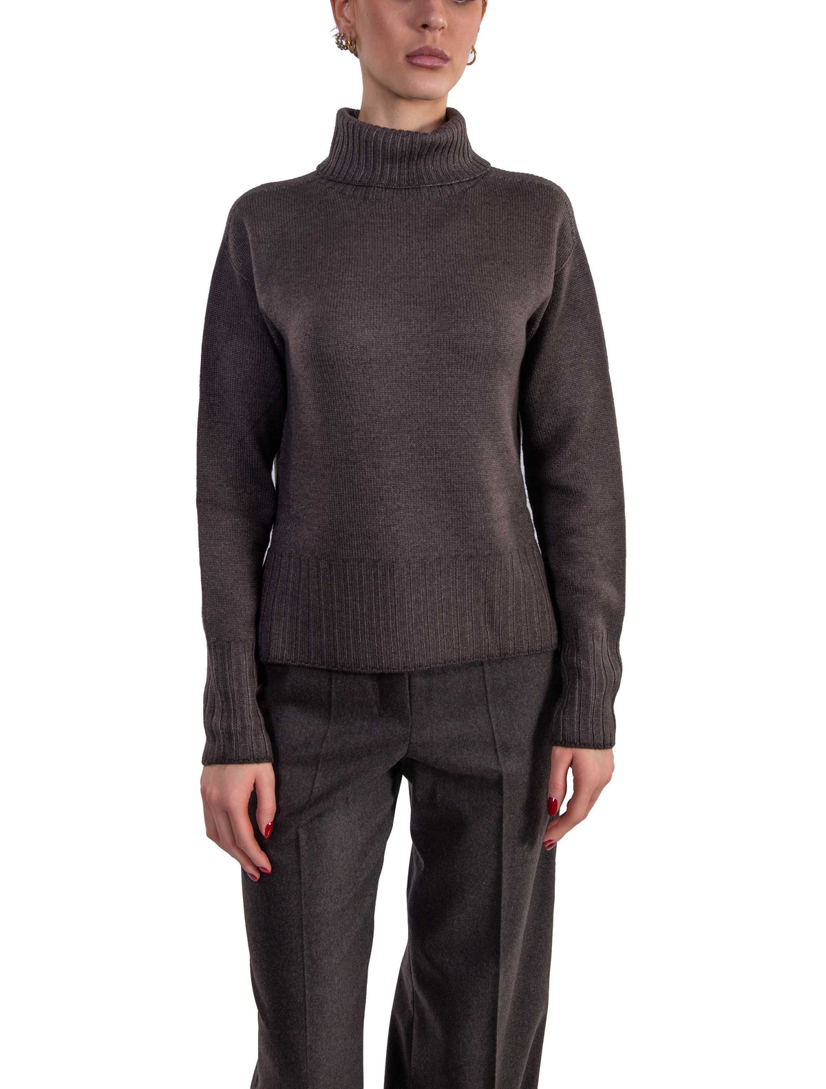 Maglia collo alto moro 3520 BROWN ARROVESCIO 