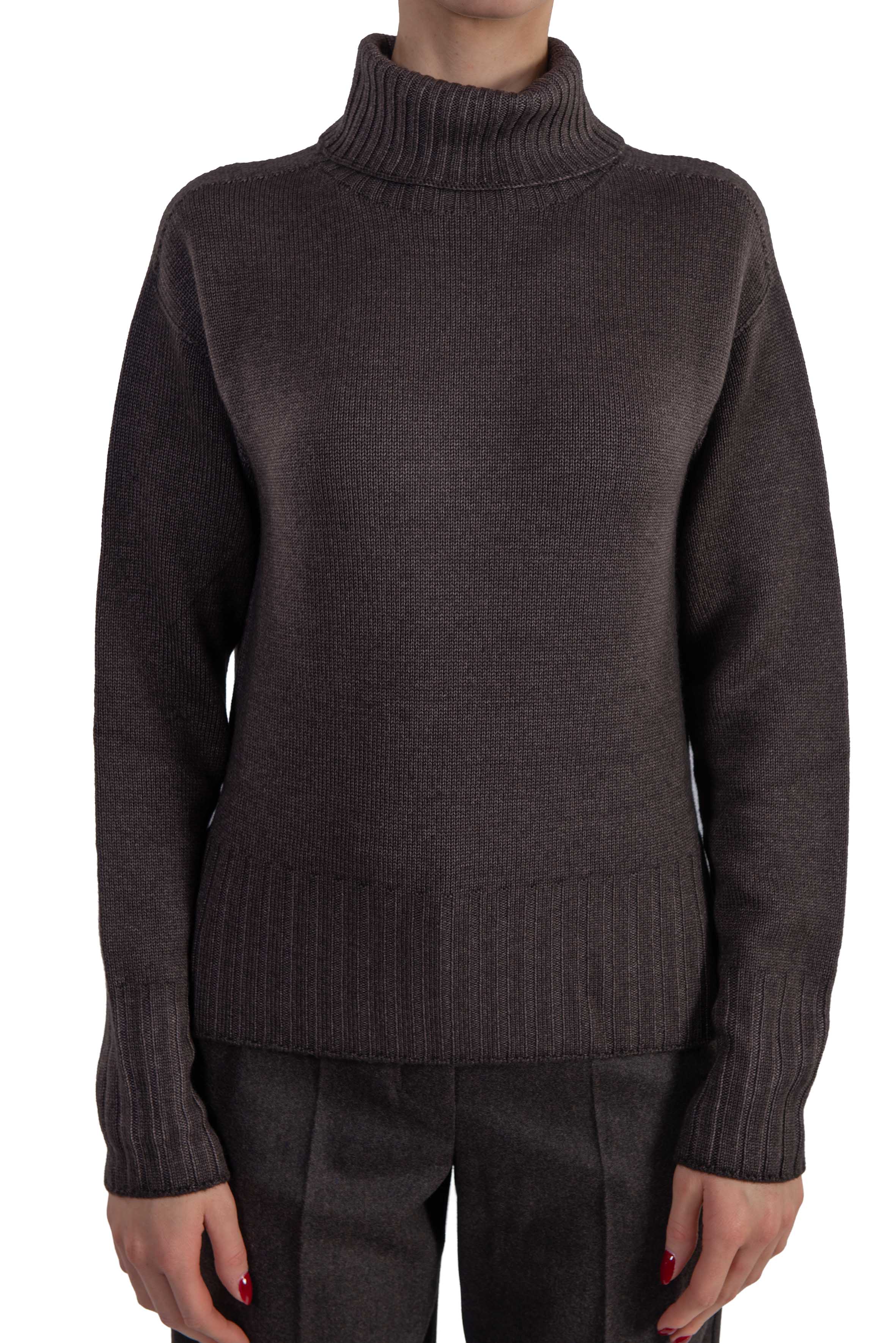 Maglia collo alto moro 3520 BROWN ARROVESCIO 
