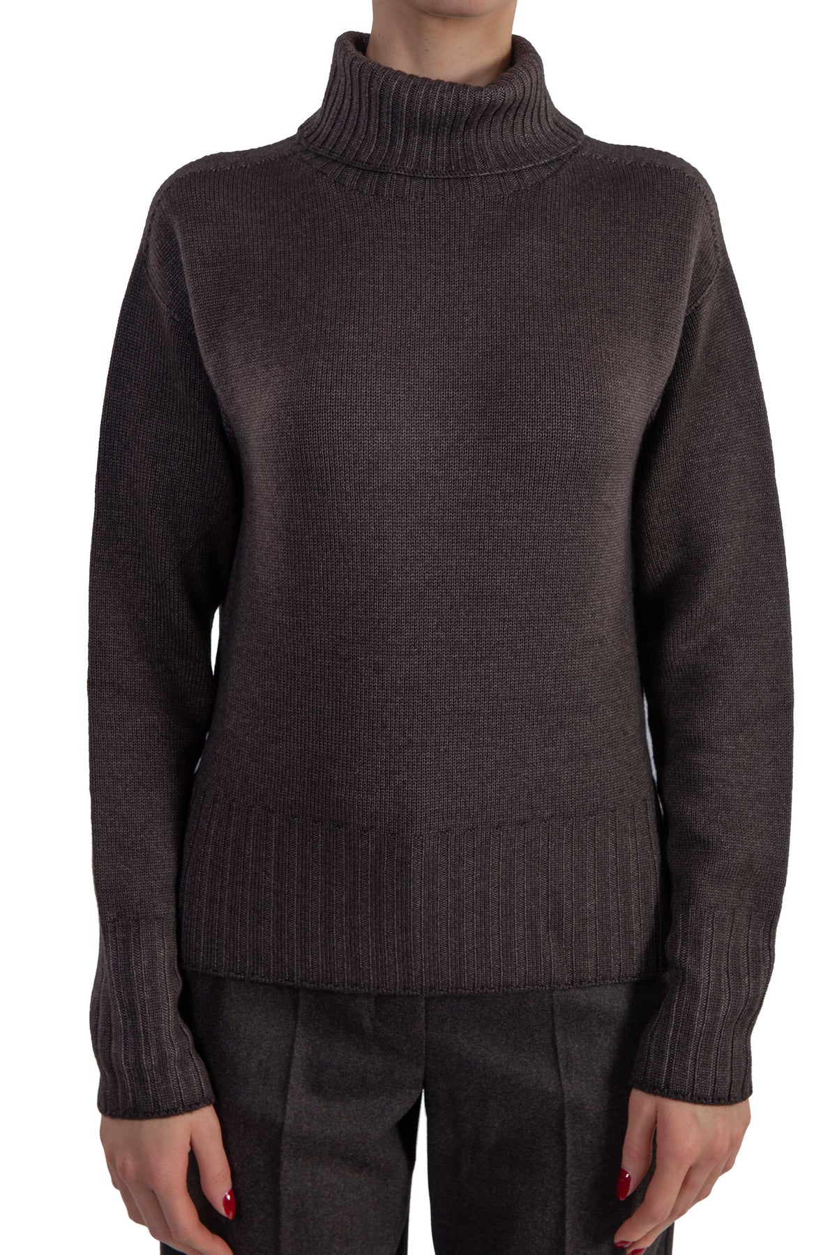 Maglia collo alto moro 3520 BROWN ARROVESCIO 