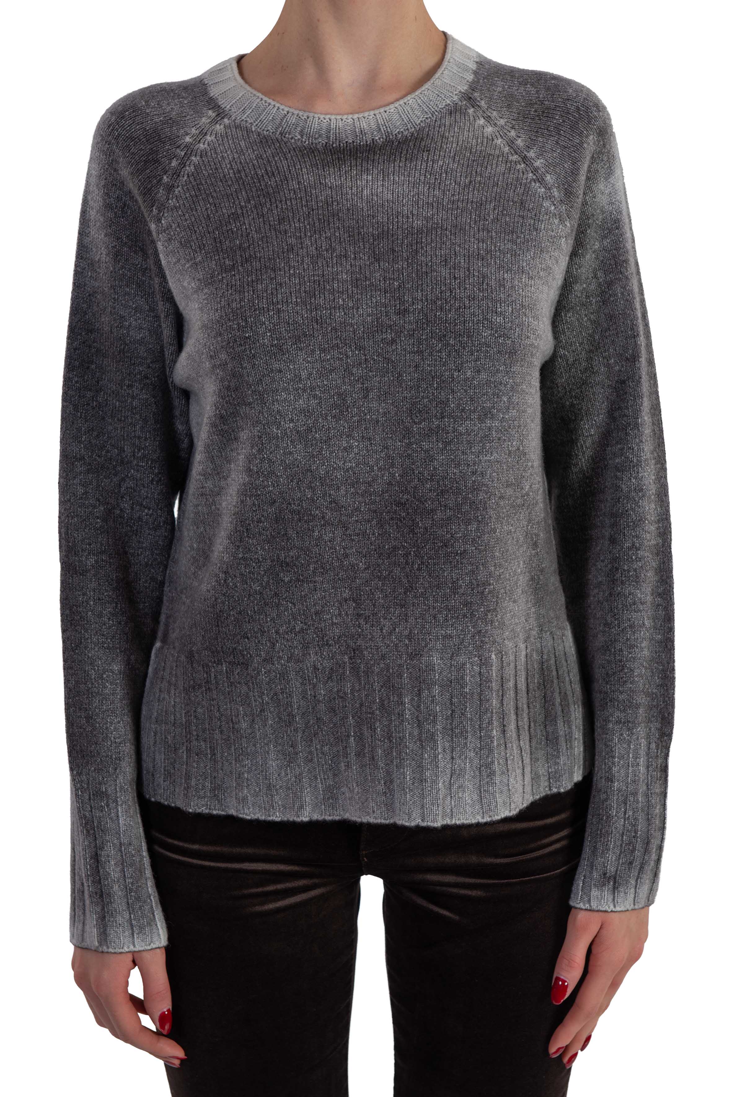 Maglia girocollo sfumata marrone 3611 COFFEE ARROVESCIO 