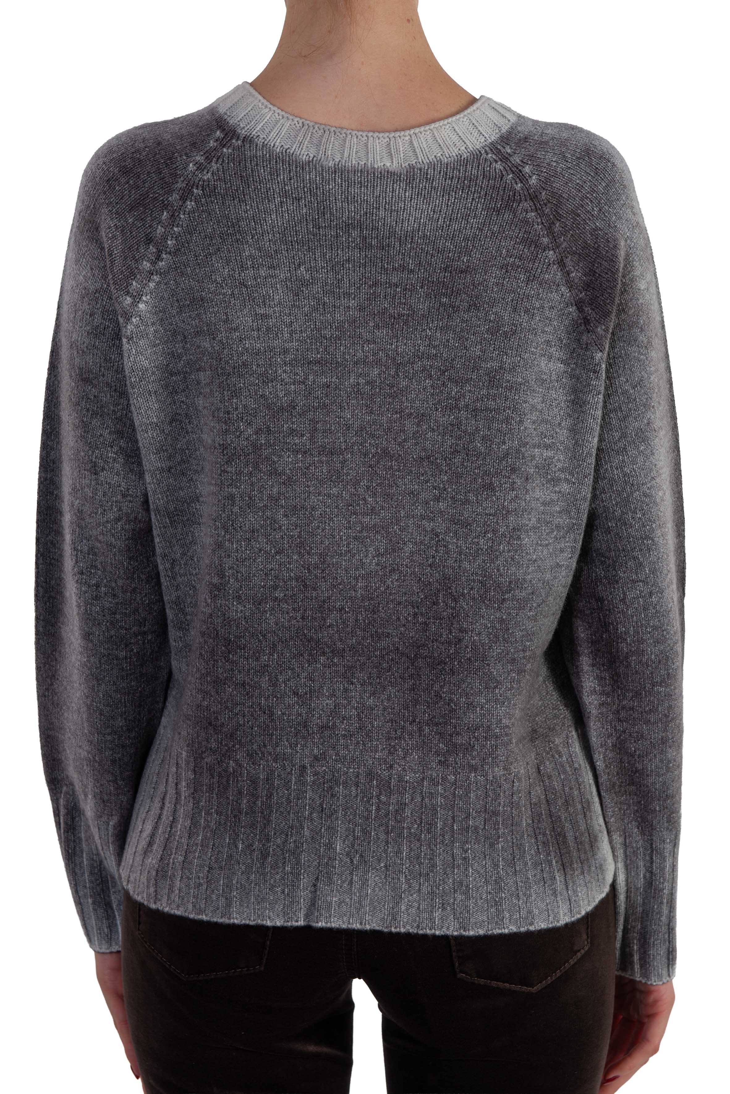 Maglia girocollo sfumata marrone 3611 COFFEE ARROVESCIO 