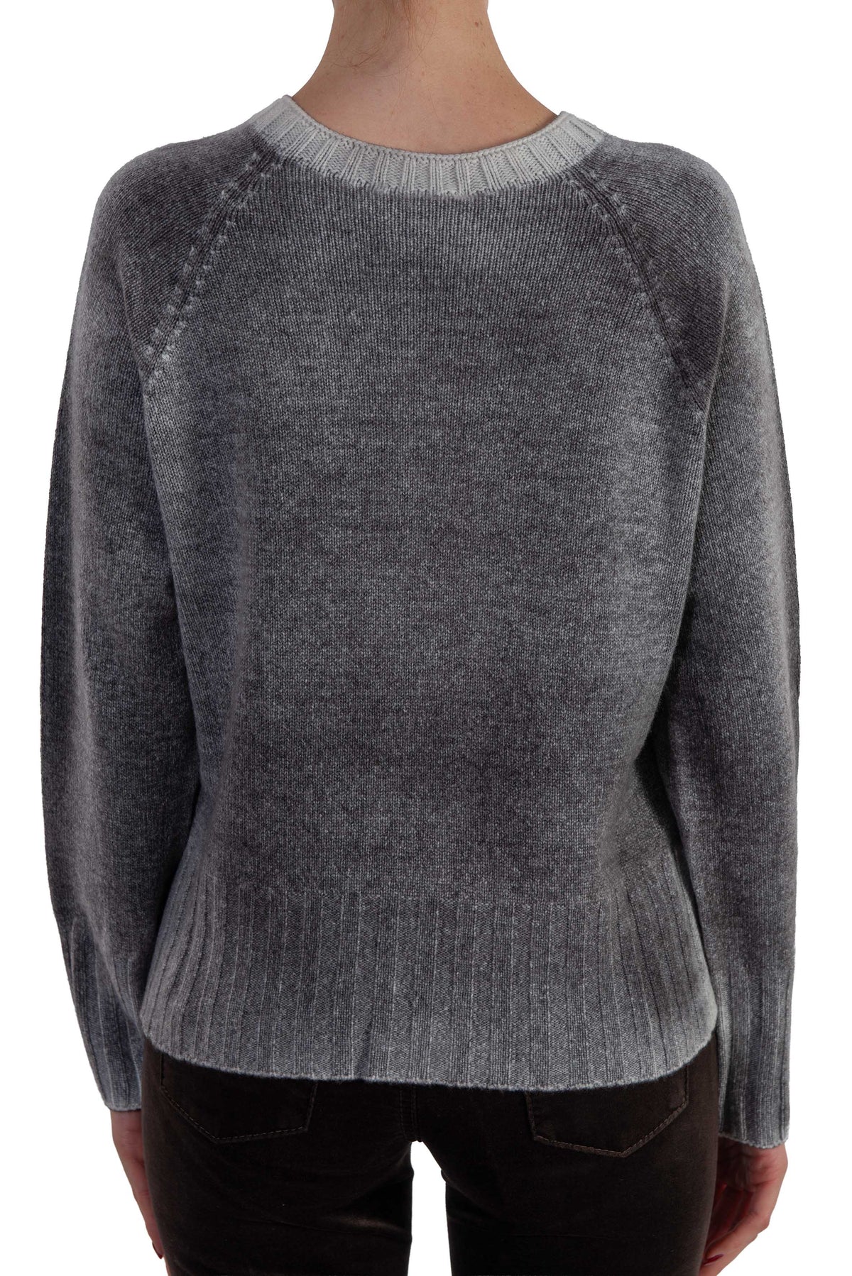 Maglia girocollo sfumata marrone 3611 COFFEE ARROVESCIO 