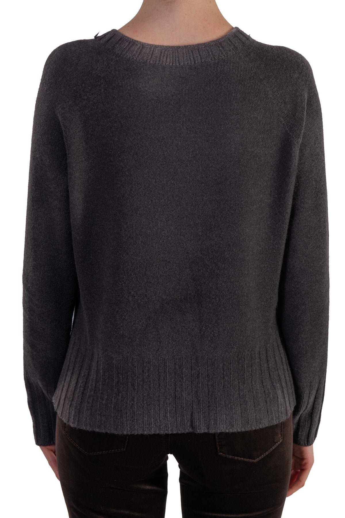 Maglia girocollo sfumata marrone 3611 COFFEE ARROVESCIO 