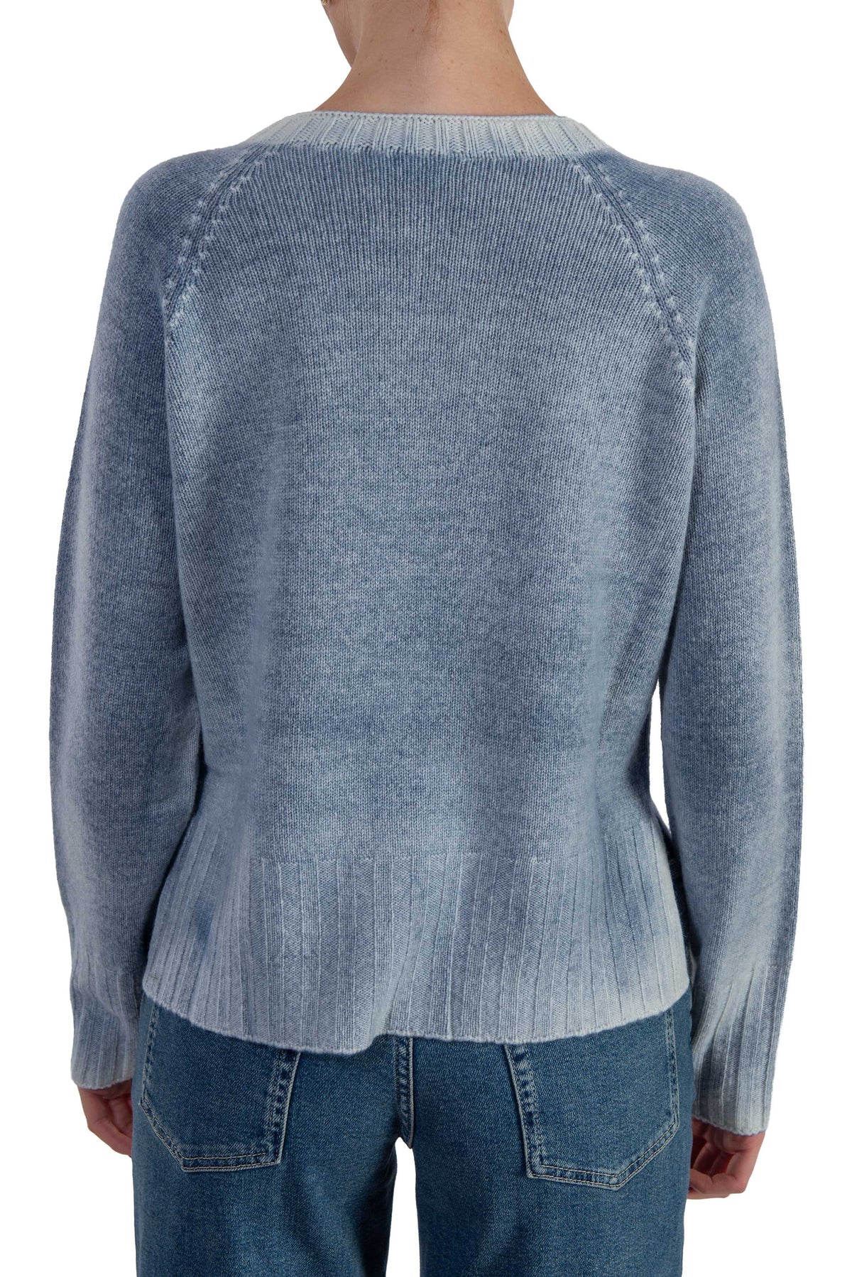 Maglia girocollo sfumata celeste 3611 IDACO ARROVESCIO 