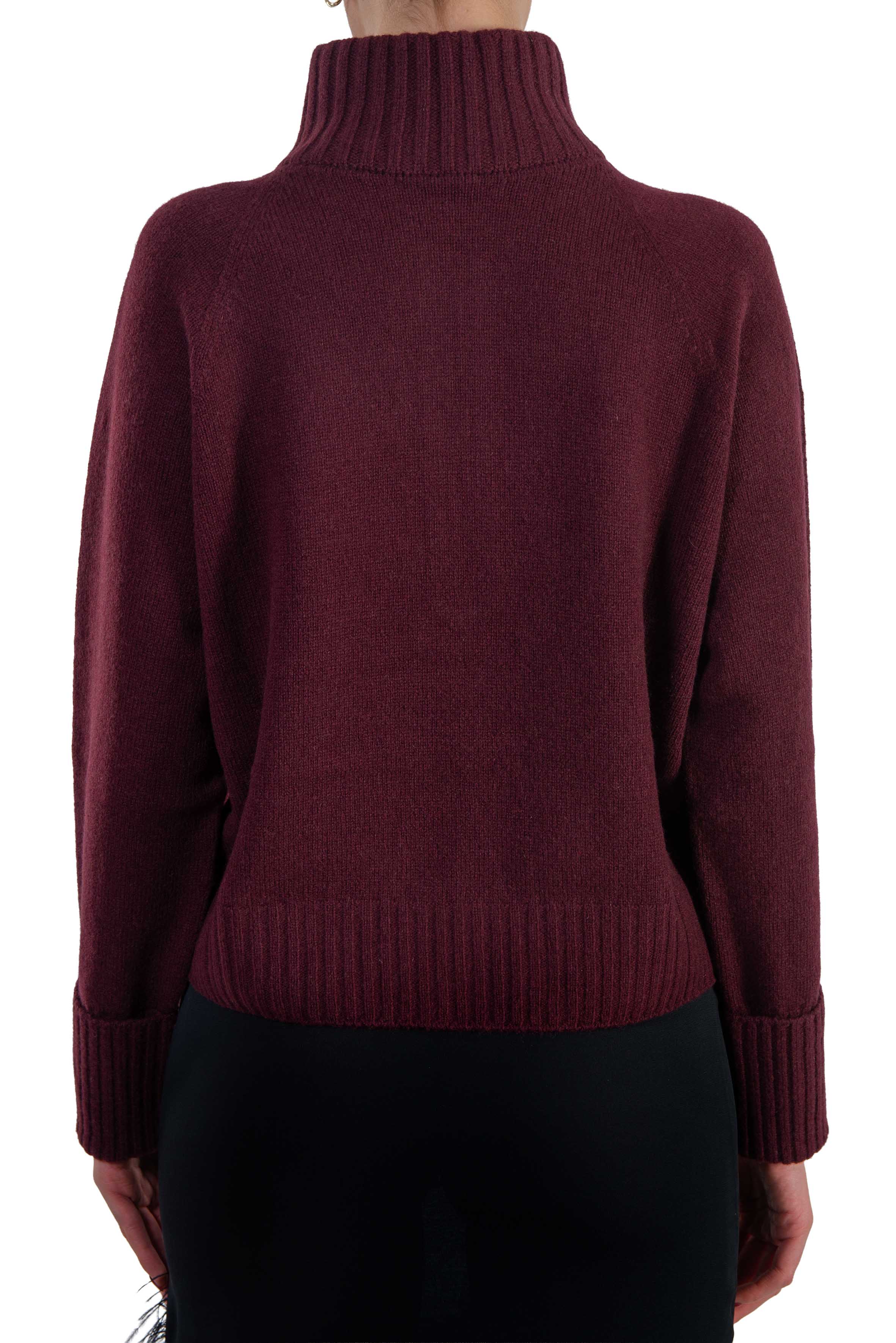 Maglia collo alto con zip bordeaux 3625 PORTO ARROVESCIO 