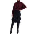 Maglia collo alto con zip bordeaux