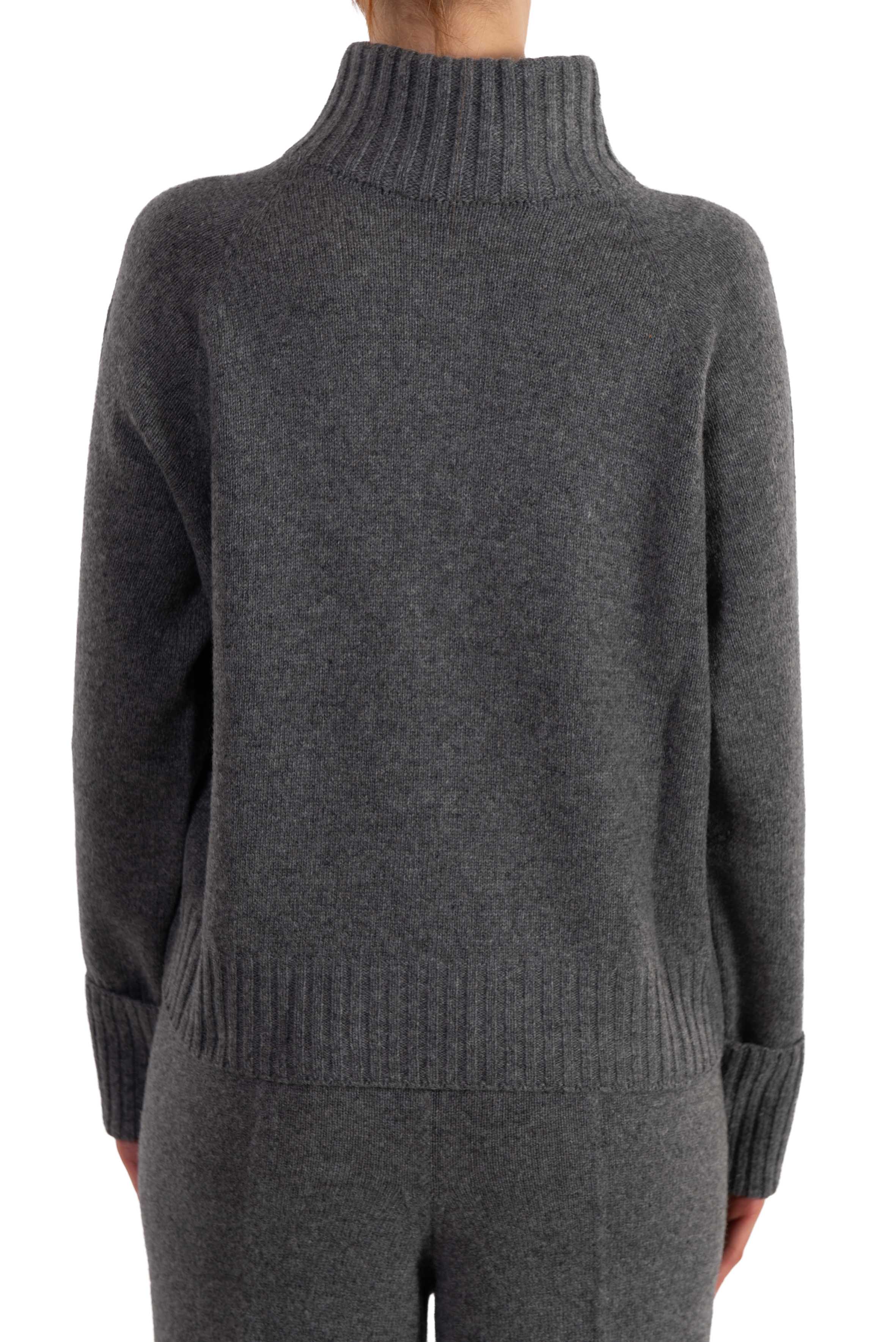 Maglia collo alto con zip grigio 3625 SHADOW ARROVESCIO 