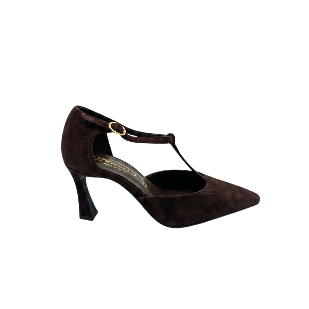 T-Strap camoscio testa di moro A785 T.MORO BIANCA DI 