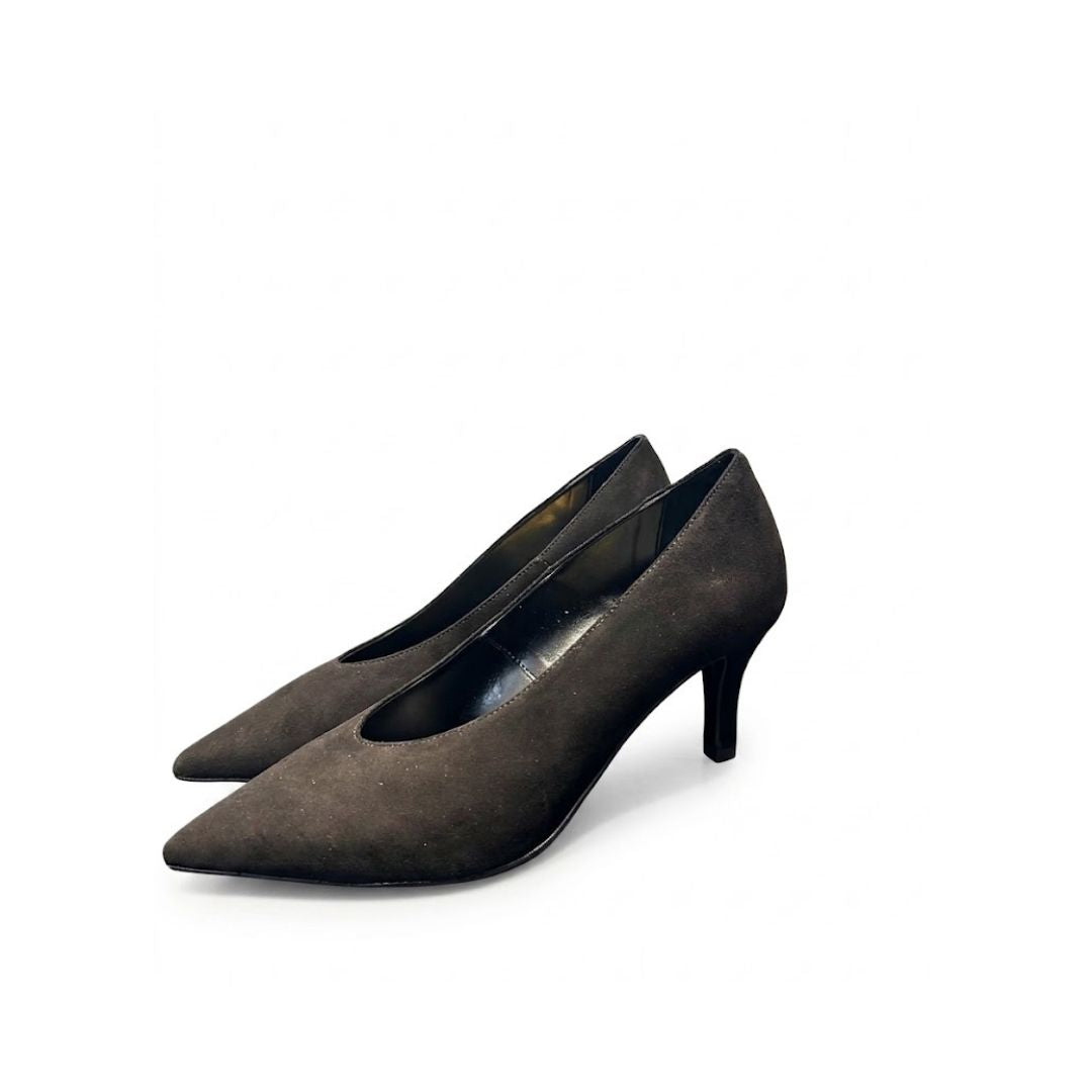 Decollete' camoscio nero A880 NERO BIANCA DI 