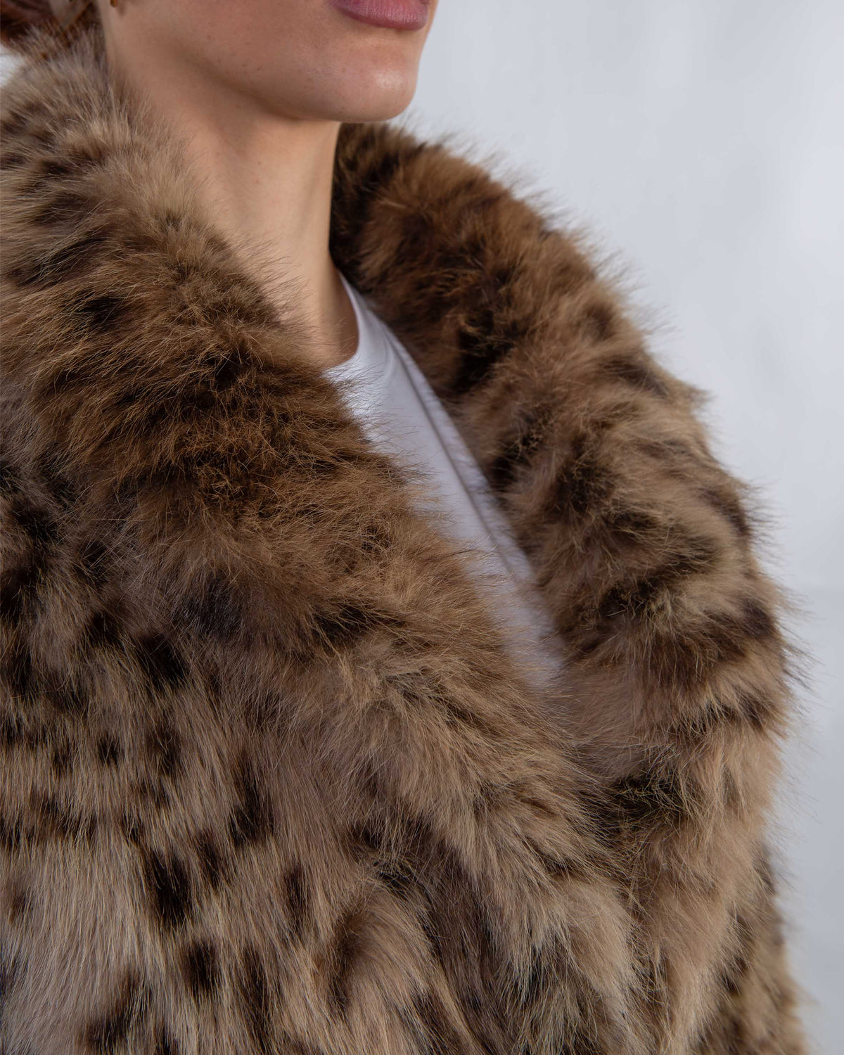 Giaccone in pelliccia ecologica animalier 7323 LEOPARDO Bully 
