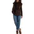 Gilet in pelliccia ecologica marrone