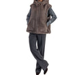 Gilet in pelliccia ecologica tortora