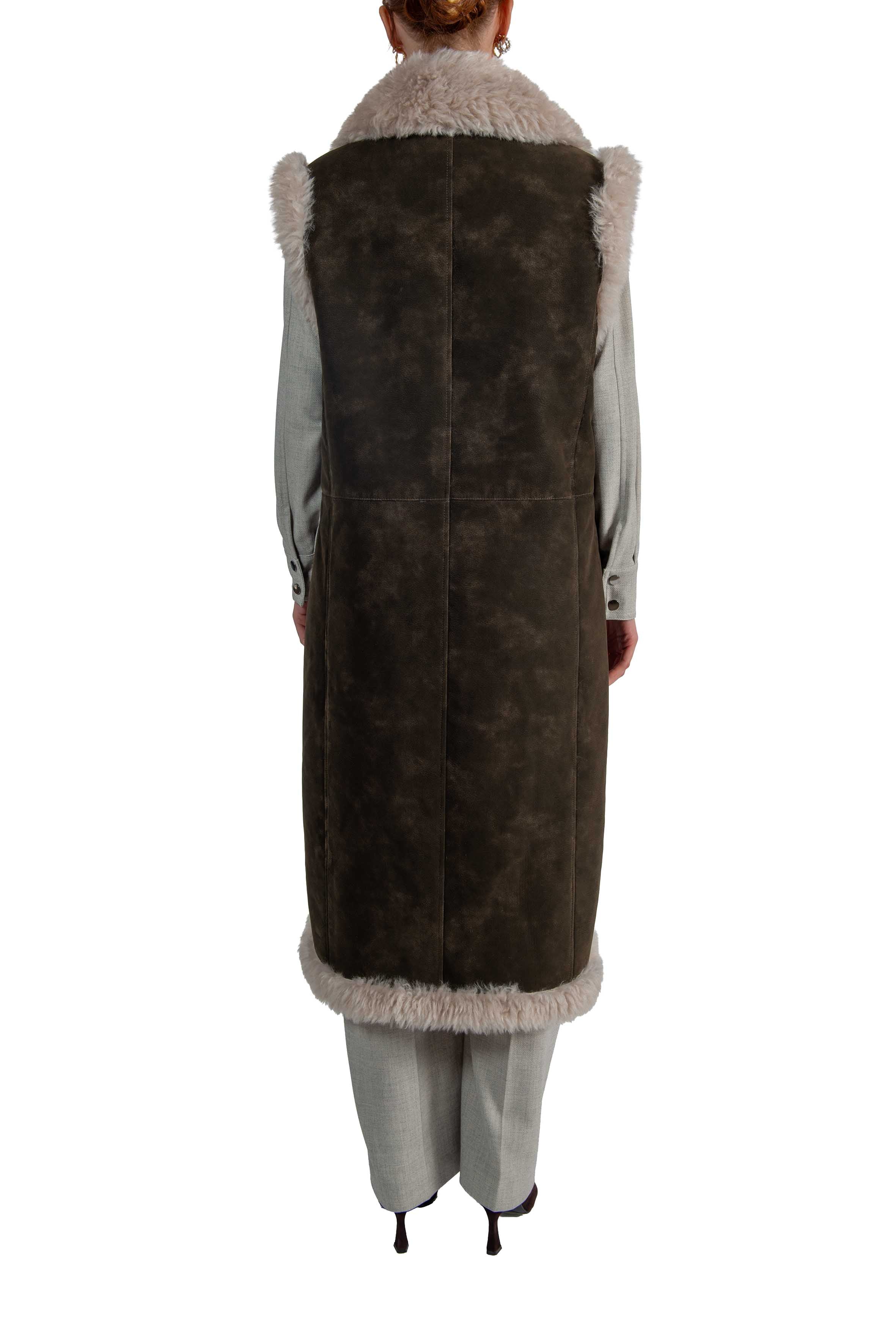 Gilet in eco montone 7372 MORO Bully 