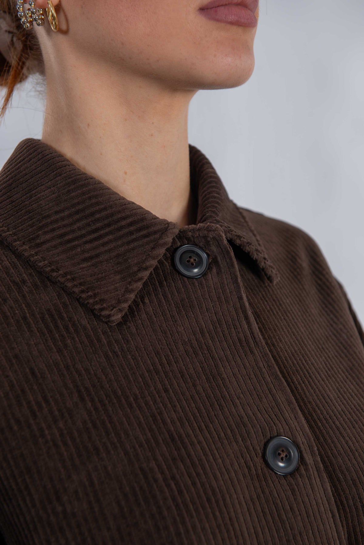 Giacca camicia velluto a coste testa di moro FD4078 AMBER BROWN CIRCOLO 