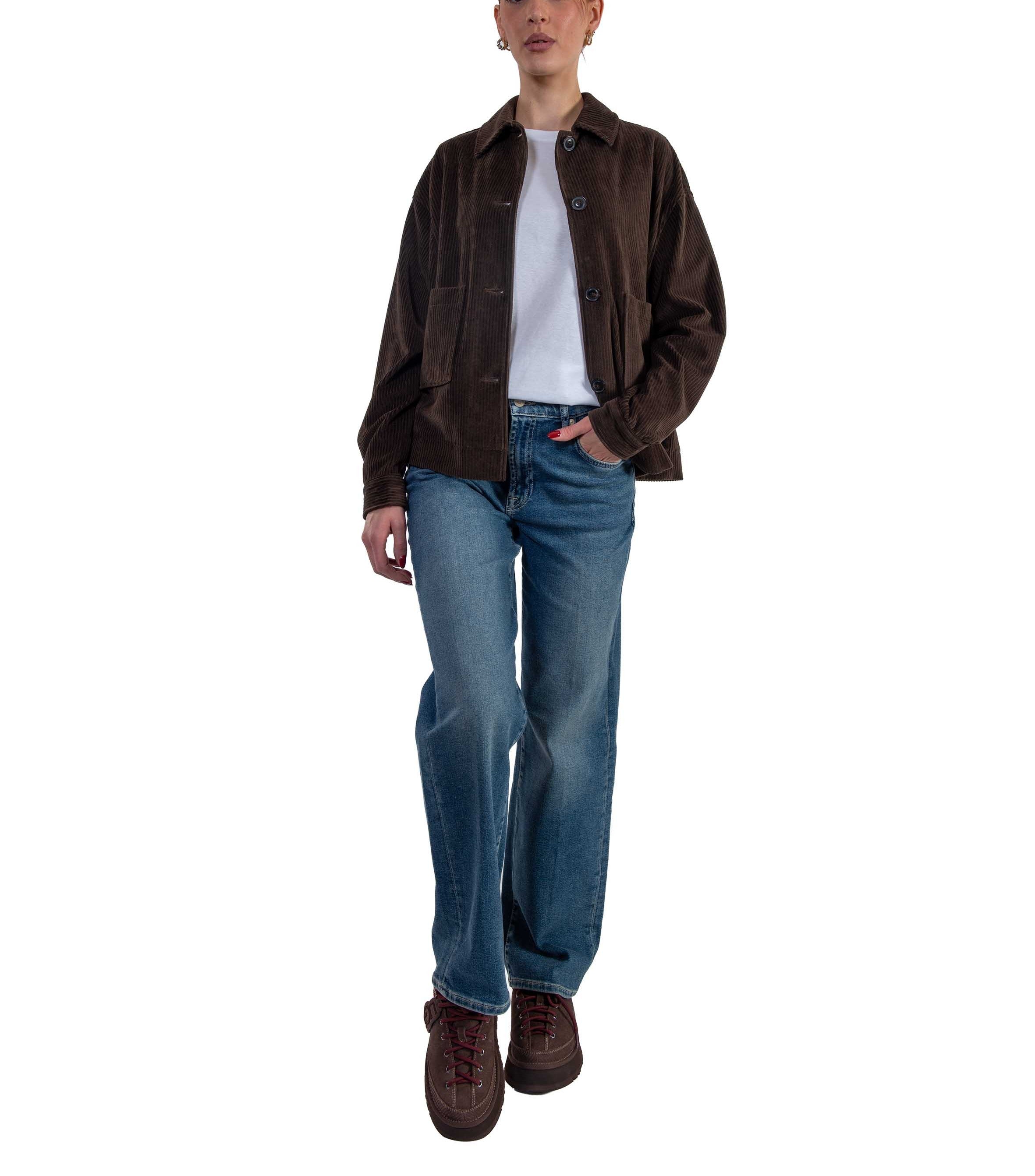 Giacca camicia velluto a coste testa di moro FD4078 AMBER BROWN CIRCOLO 