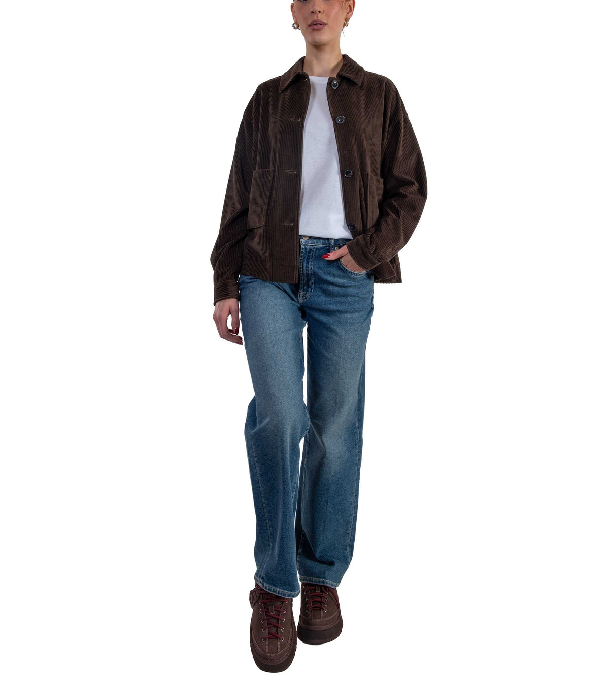 Giacca camicia velluto a coste testa di moro FD4078 AMBER BROWN CIRCOLO 
