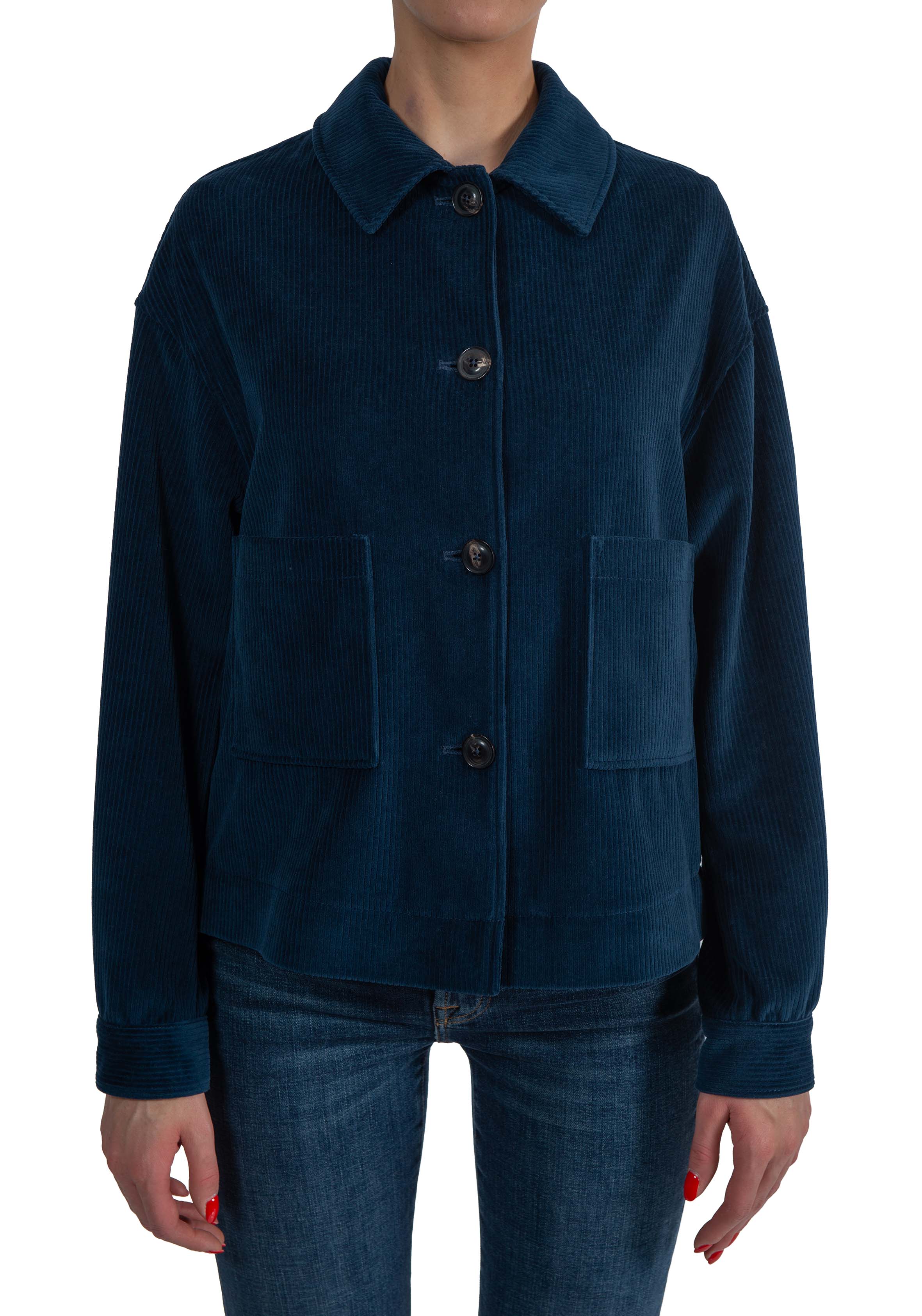 Giacca camicia velluto a coste blu FD4078 GALXI CIRCOLO 