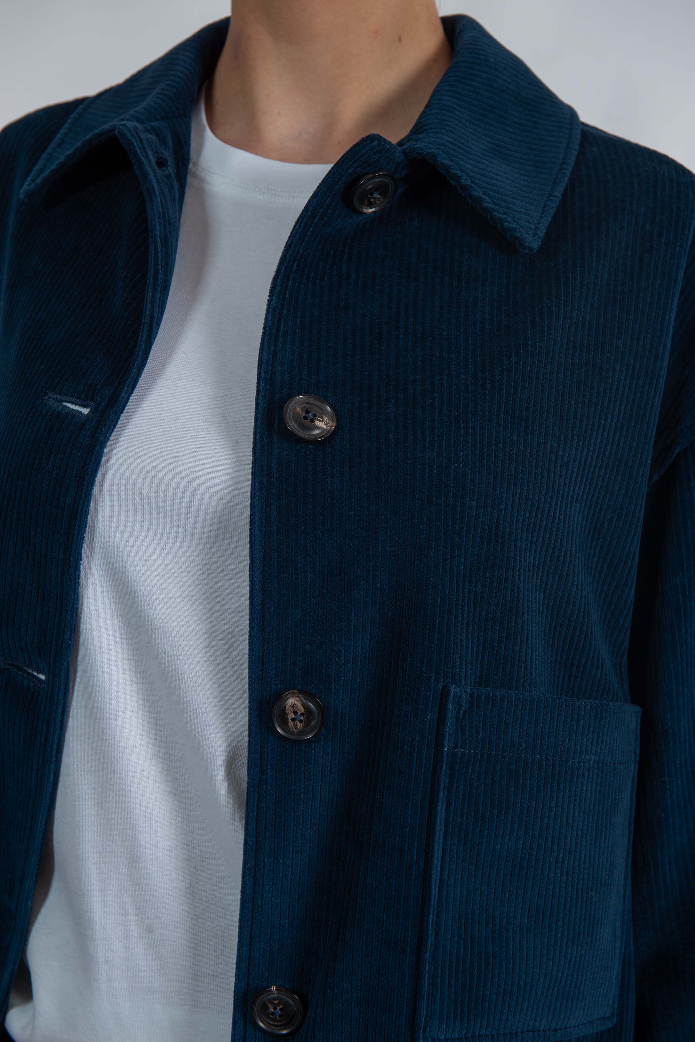 Giacca camicia velluto a coste blu FD4078 GALXI CIRCOLO 