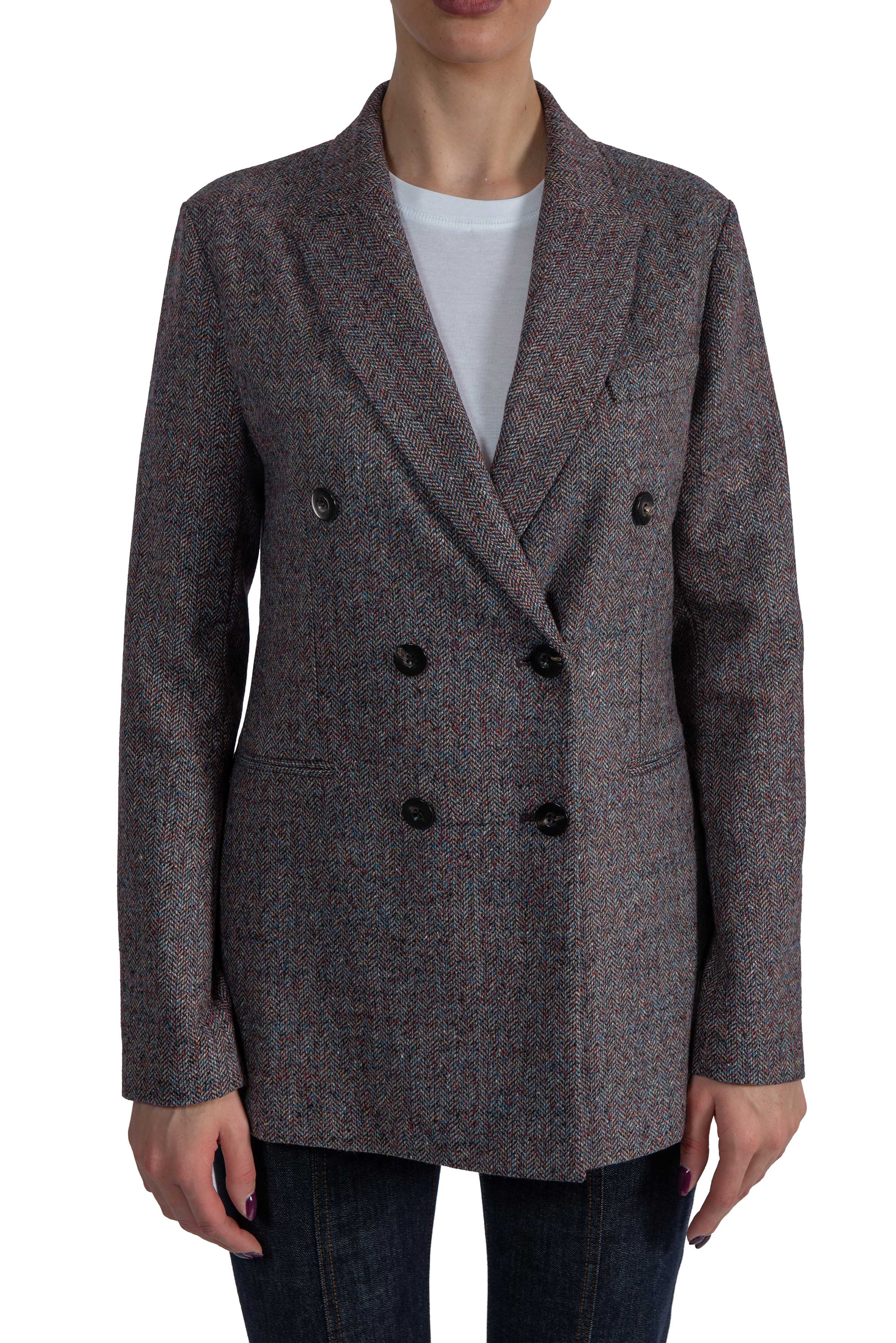 Giacca doppio petto tweed bordeaux. FD4201 BORDO CIRCOLO 