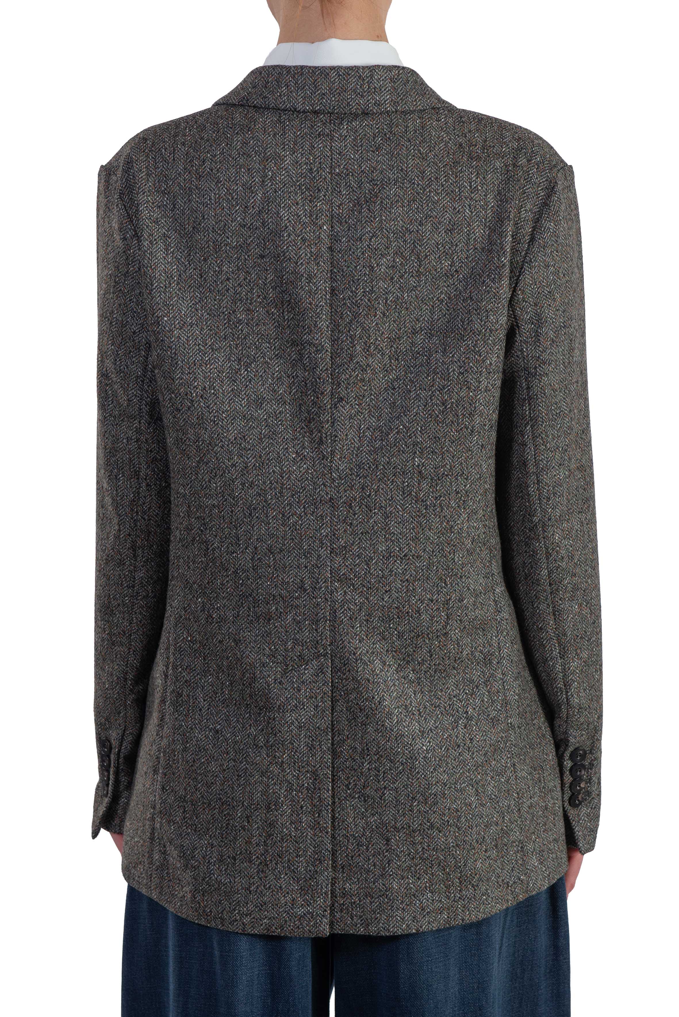 Giacca doppiopetto tweed verde FD4201 MILITARE CIRCOLO 