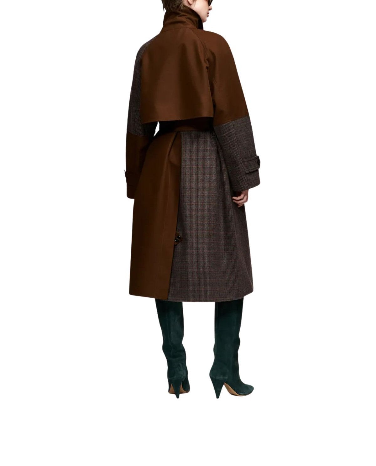 Trench a blocchi di colore marrone e grigio scuro- KAGU KAGU COMBO 1 ESSENTIEL ANTWERP 