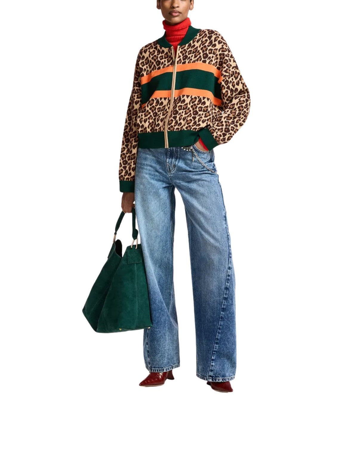 Cardigan Kutie con zip e stampa leopardata KUTIE COMBO1 ESSENTIEL ANTWERP 