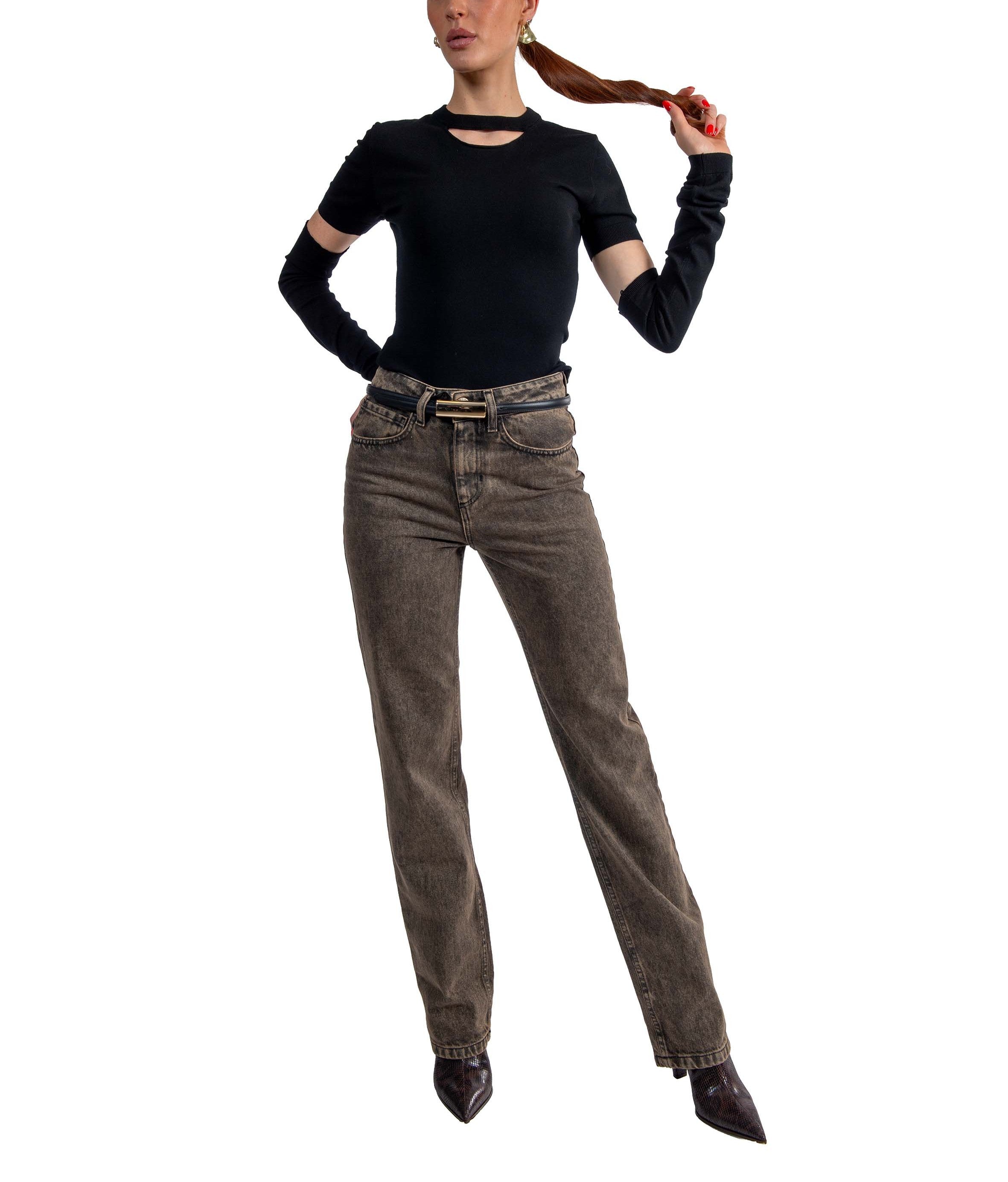 Jeans dritto sabbiato 30812 MORO FEDERICA TOSI 