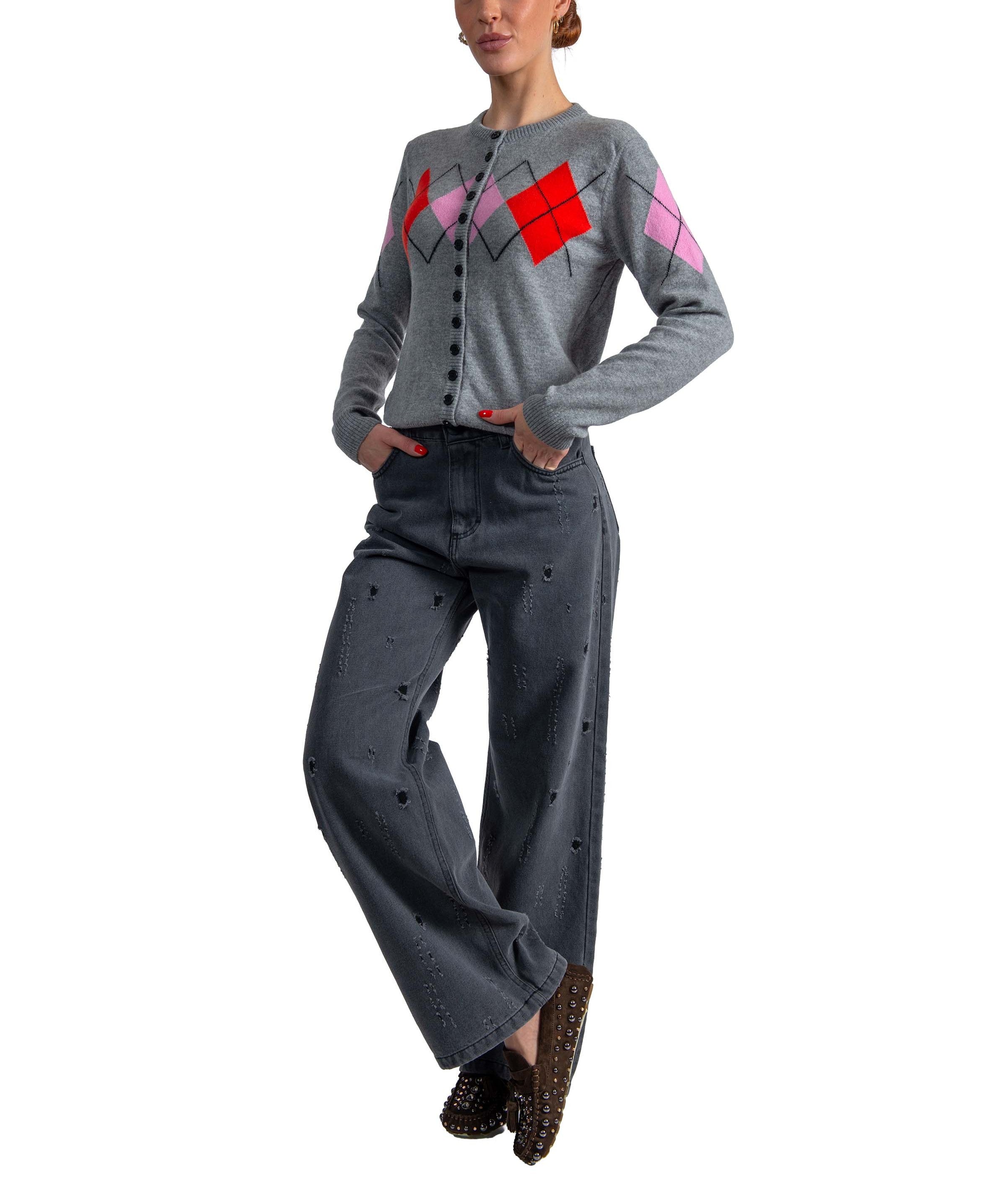 Jeans con rotture 30820 ANTRACITE FEDERICA TOSI 