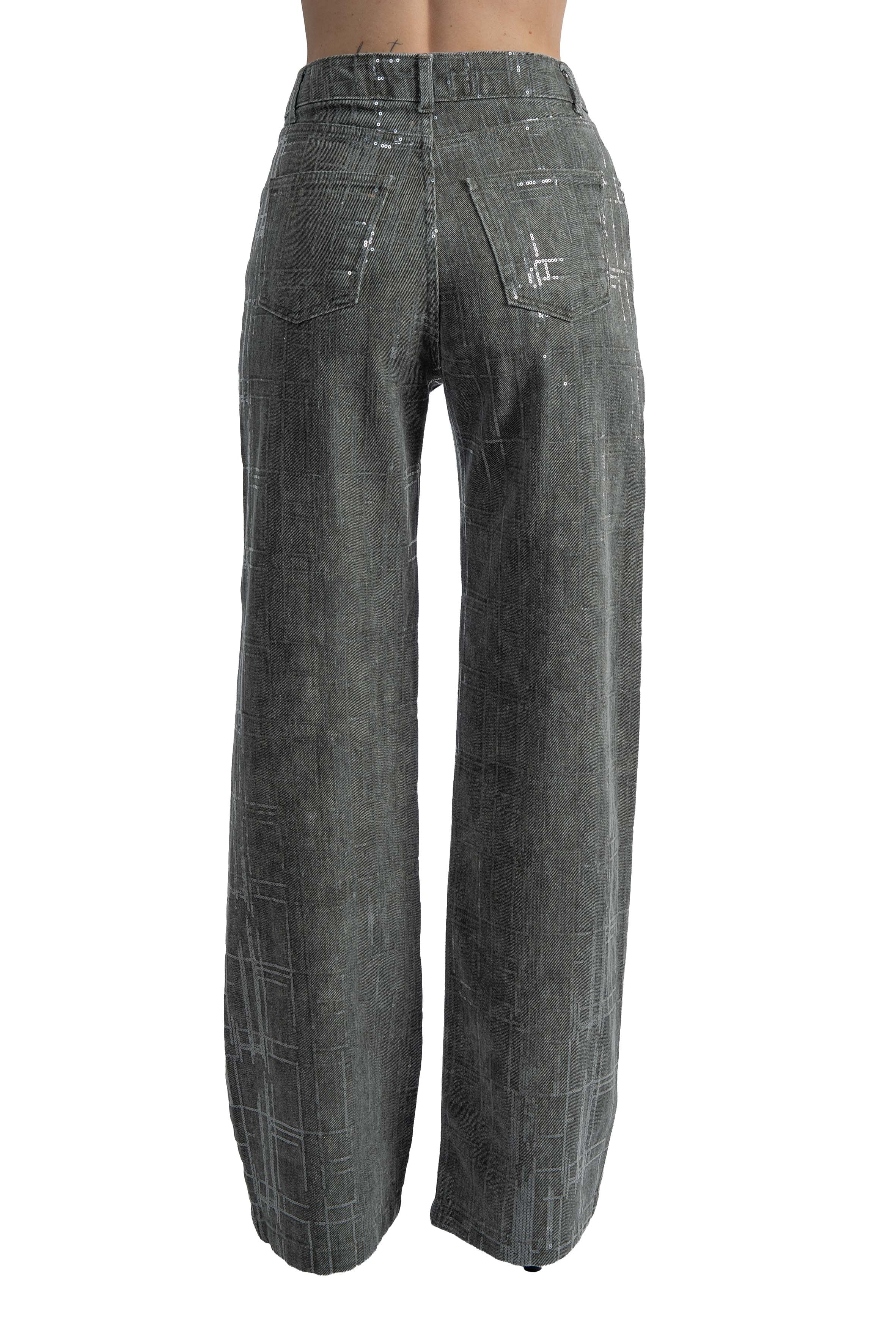 Jeans con paillette 30822 ANTRACITE FEDERICA TOSI 