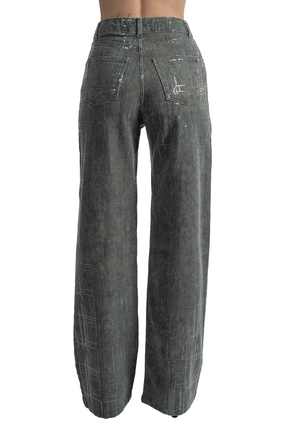 Jeans con paillette 30822 ANTRACITE FEDERICA TOSI 