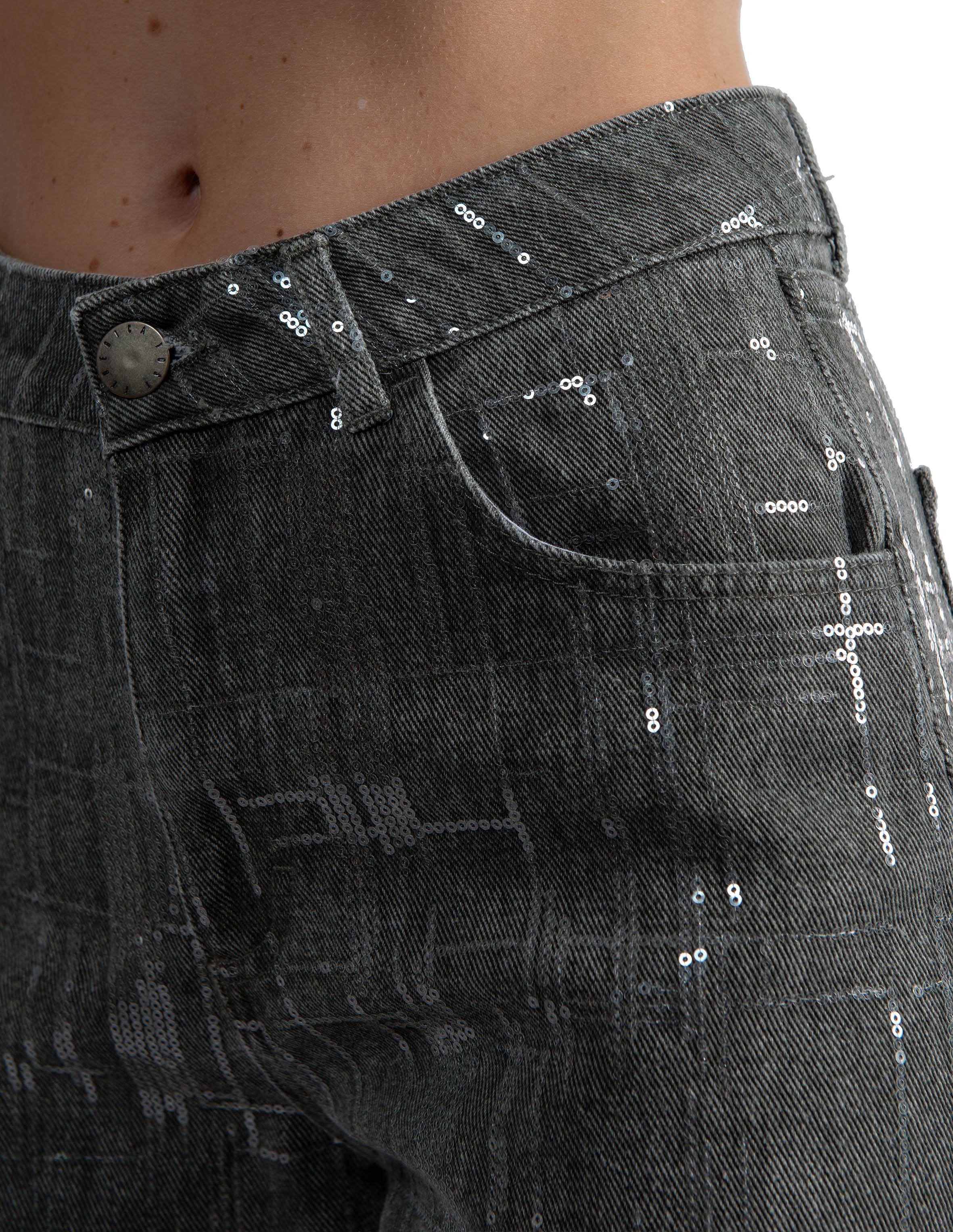 Jeans con paillette 30822 ANTRACITE FEDERICA TOSI 