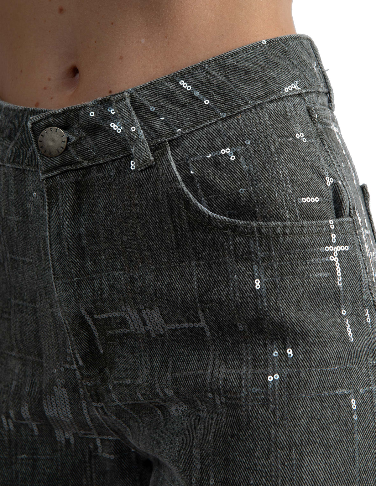 Jeans con paillette 30822 ANTRACITE FEDERICA TOSI 