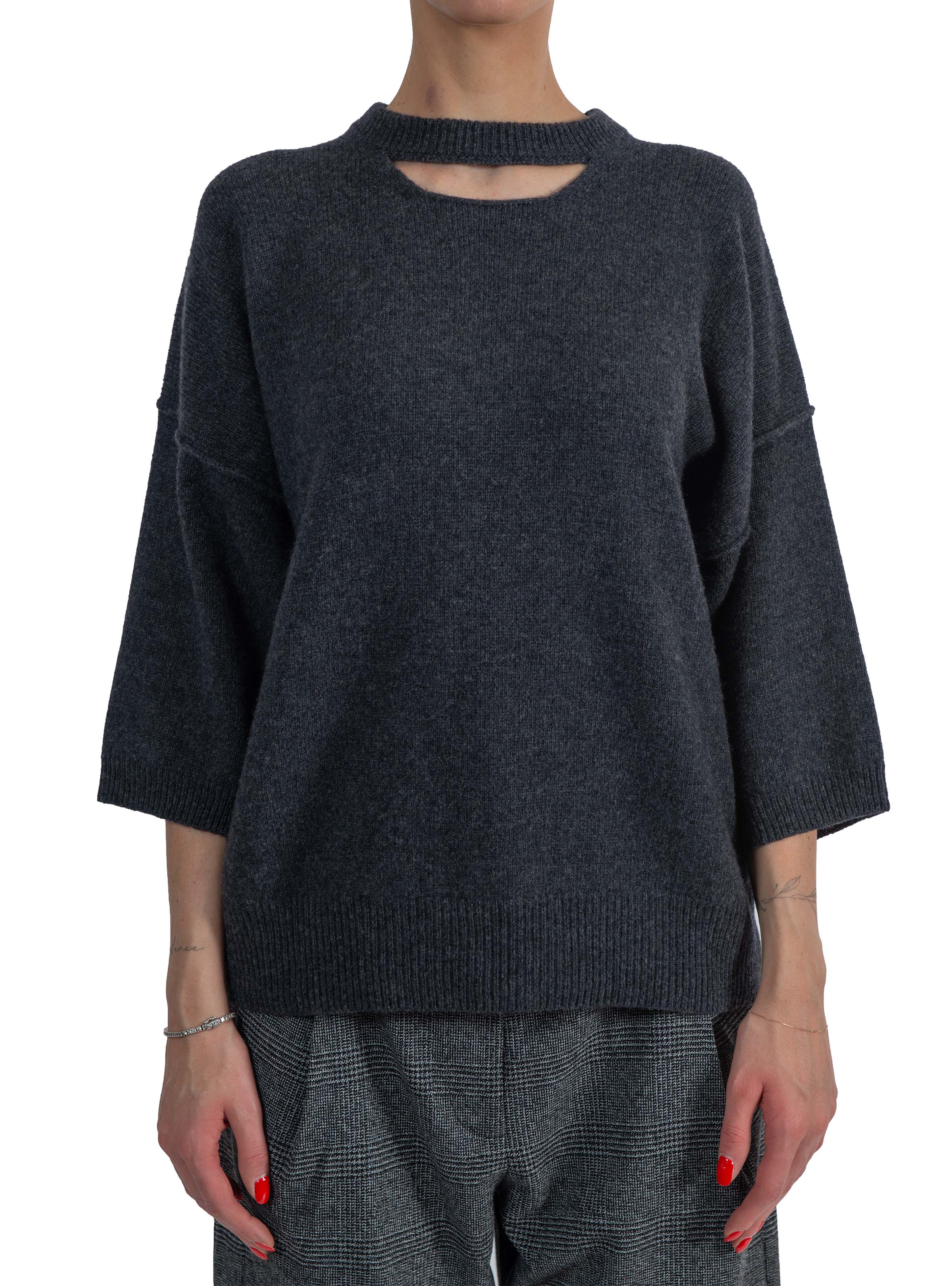 Maglia manica 3/4 grigia 32000 ANTRACITE FEDERICA TOSI 