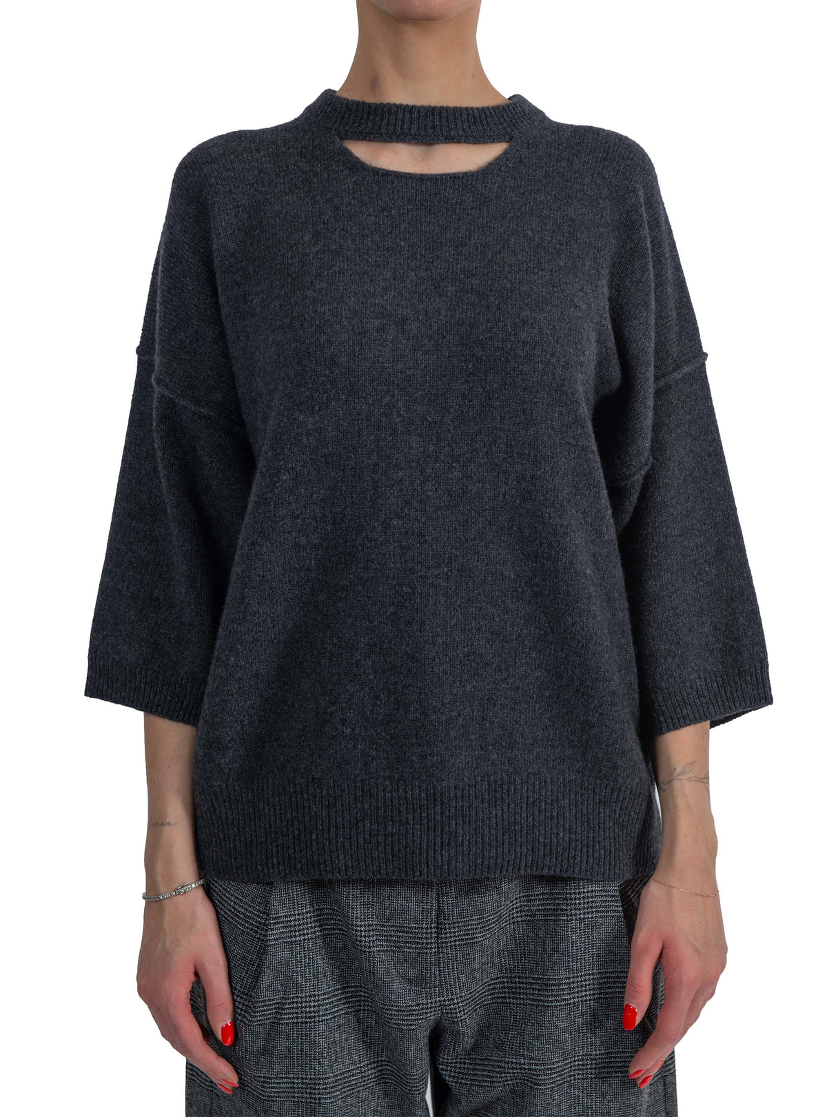 Maglia manica 3/4 grigia 32000 ANTRACITE FEDERICA TOSI 