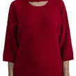 Maglia manica 3/4 rosso rubino