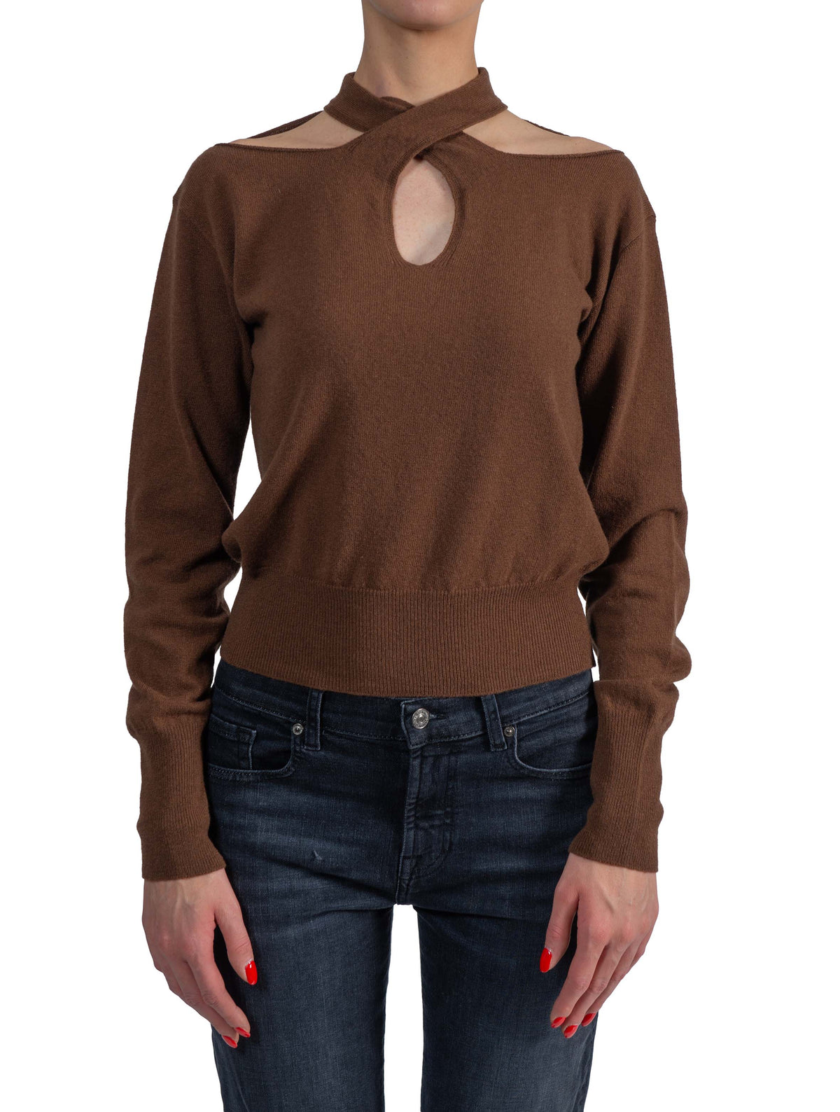 Maglia collo incrociato 32010 MORO FEDERICA TOSI 