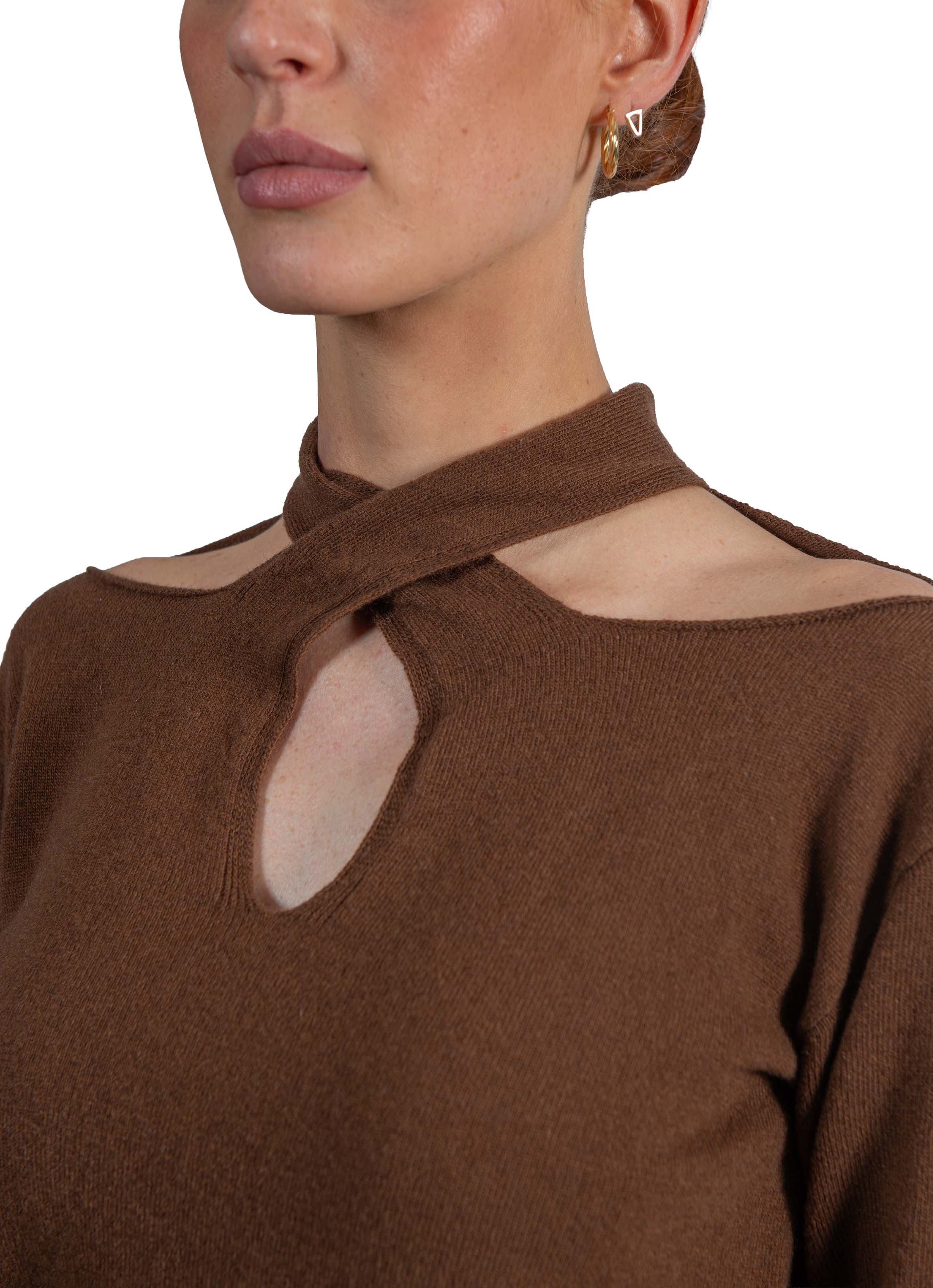 Maglia collo incrociato 32010 MORO FEDERICA TOSI 